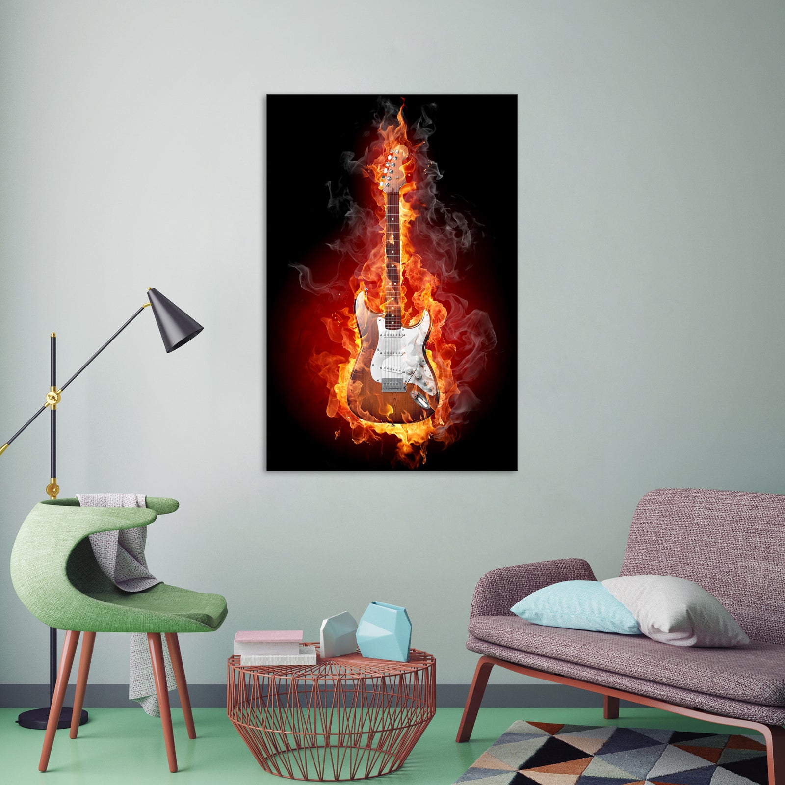 Abstract No. 024, shown framed in a room by day