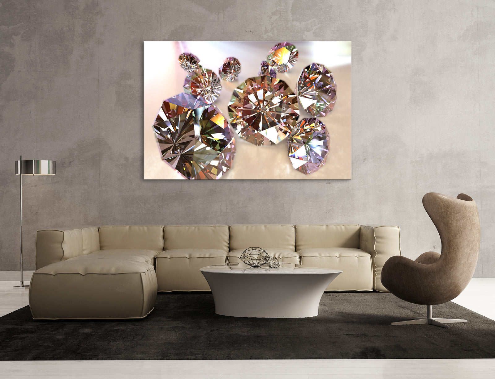 Abstract No. 027, shown framed in a room by day