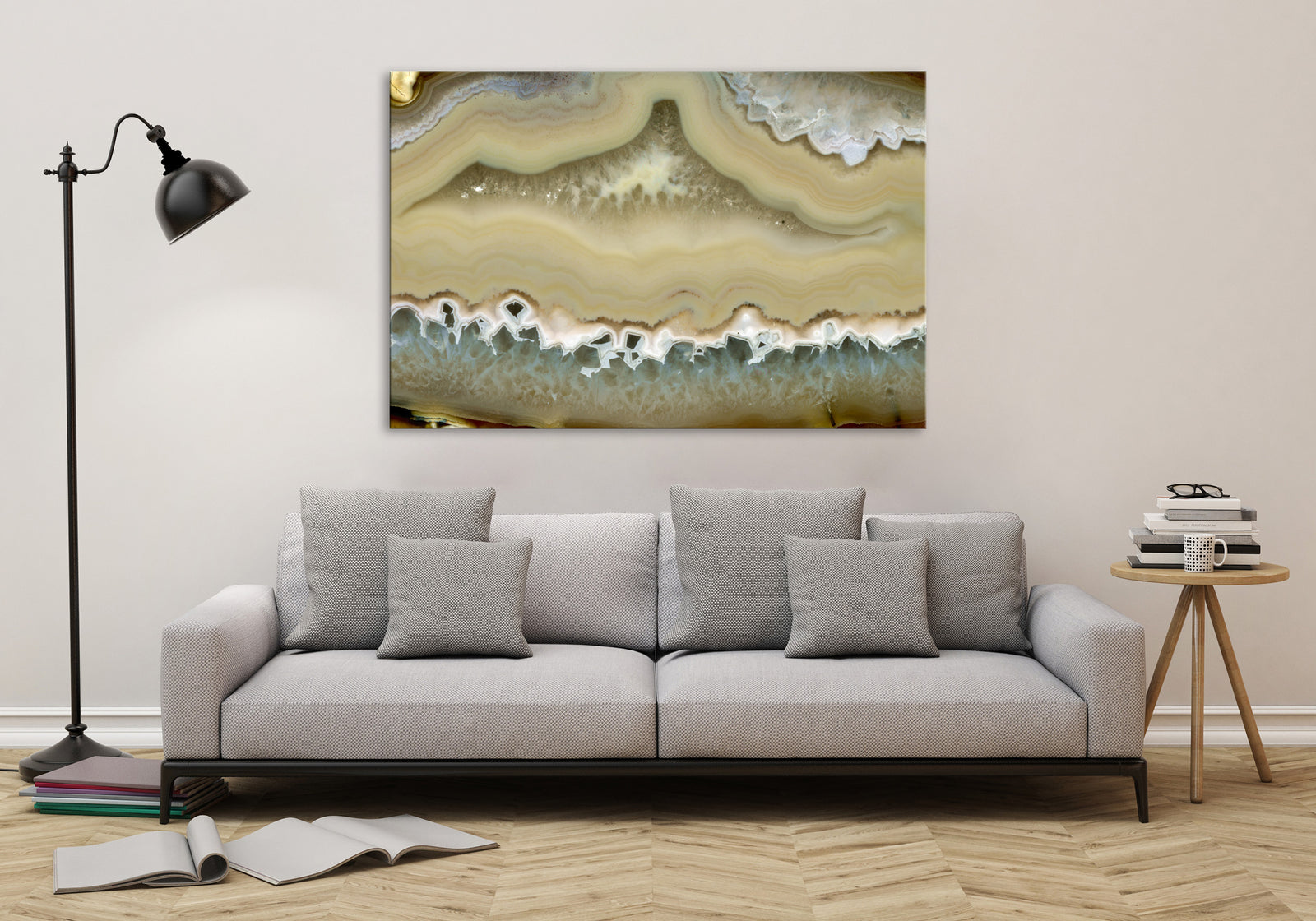 Abstract No. 031, shown framed in a room by day