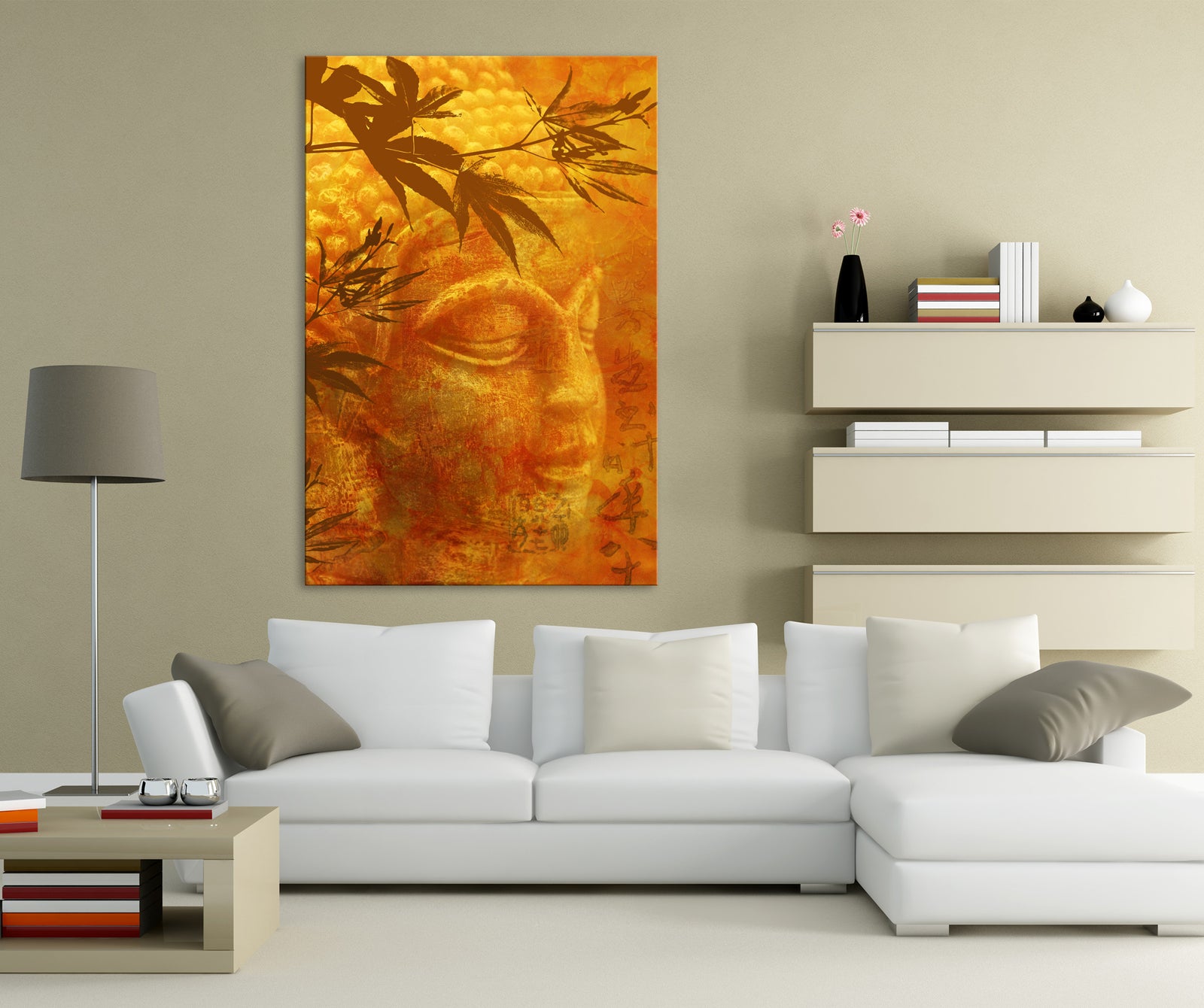 Abstract No. 035, shown framed in a room by day