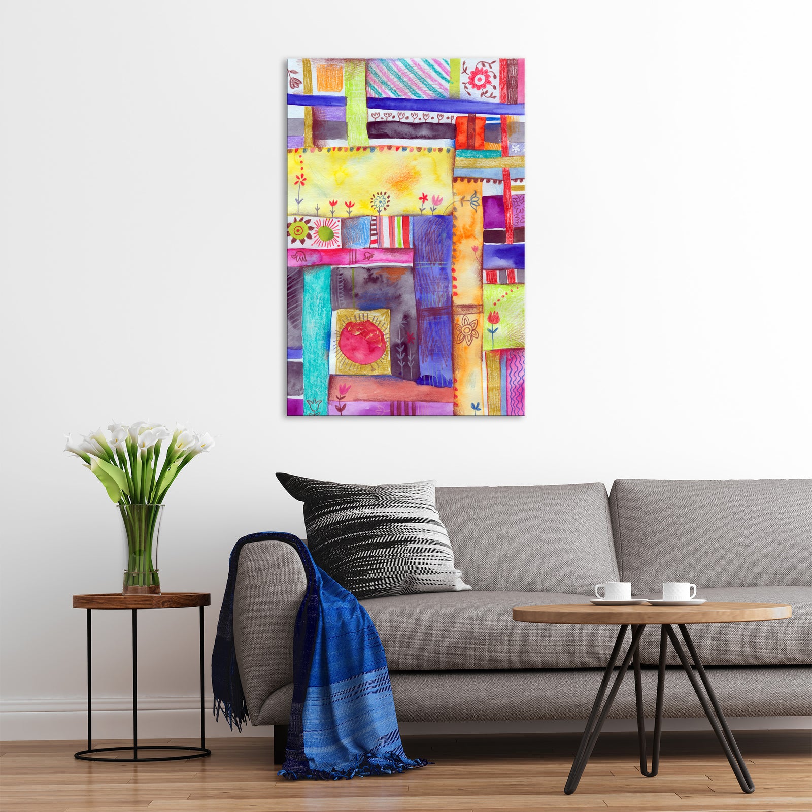 Abstract No. 038, shown framed in a room by day