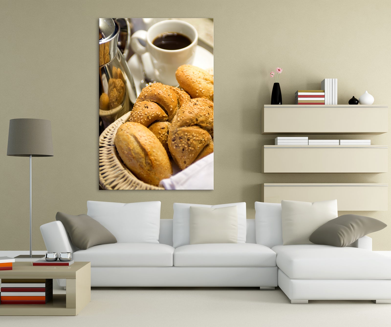 Abstract No. 046, shown framed in a room by day