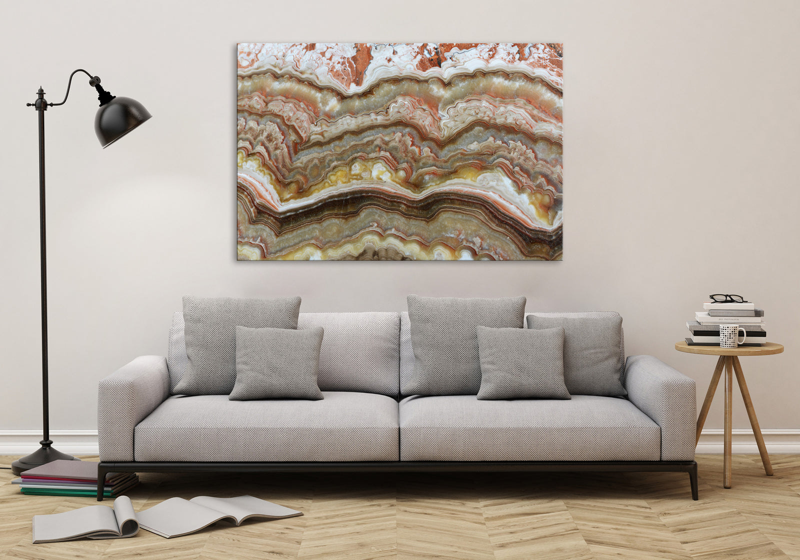 Abstract No. 051, shown framed in a room by day