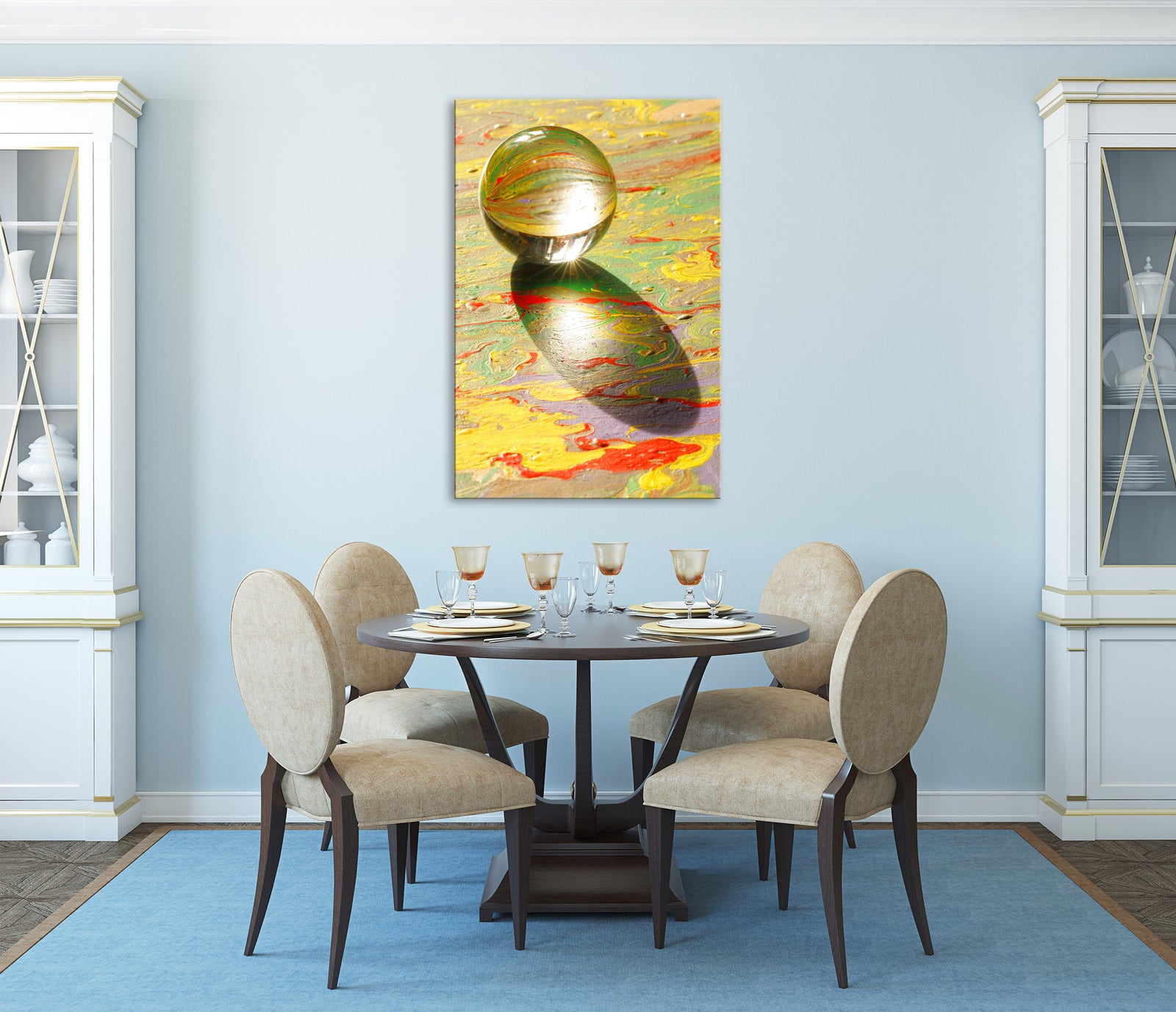 Abstract No. 052, shown framed in a room by day