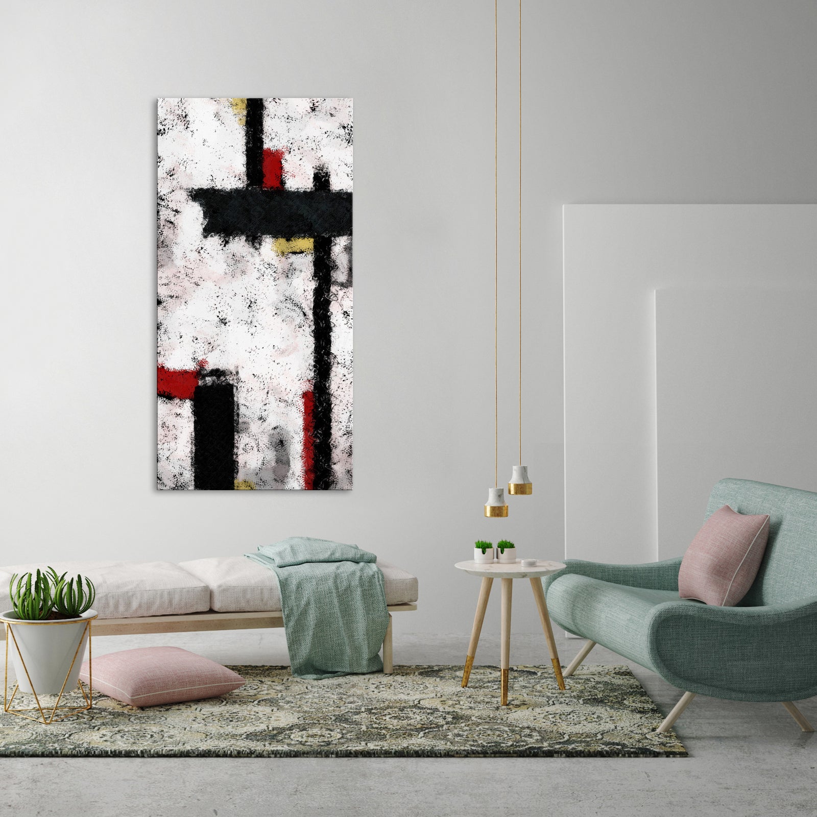 Abstract No. 054, shown framed in a room by day