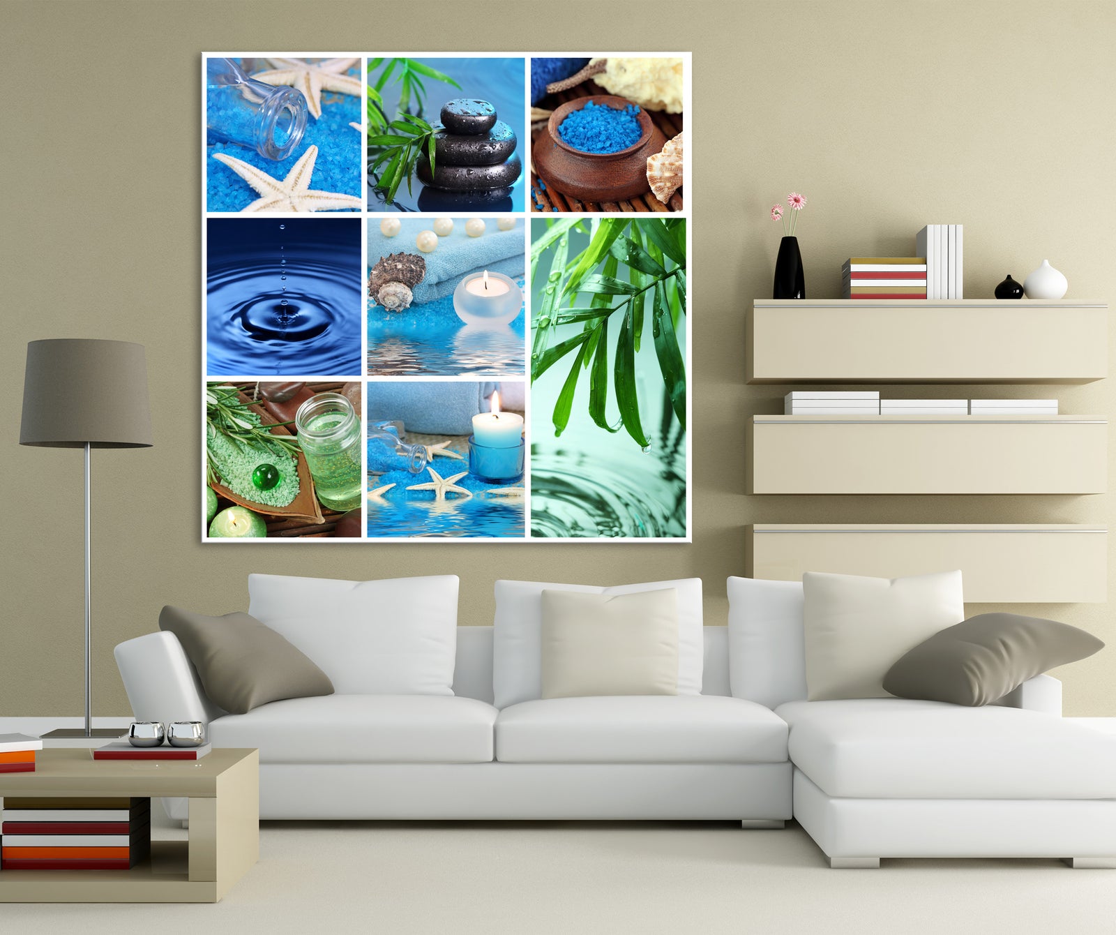 Abstract No. 057, shown framed in a room by day