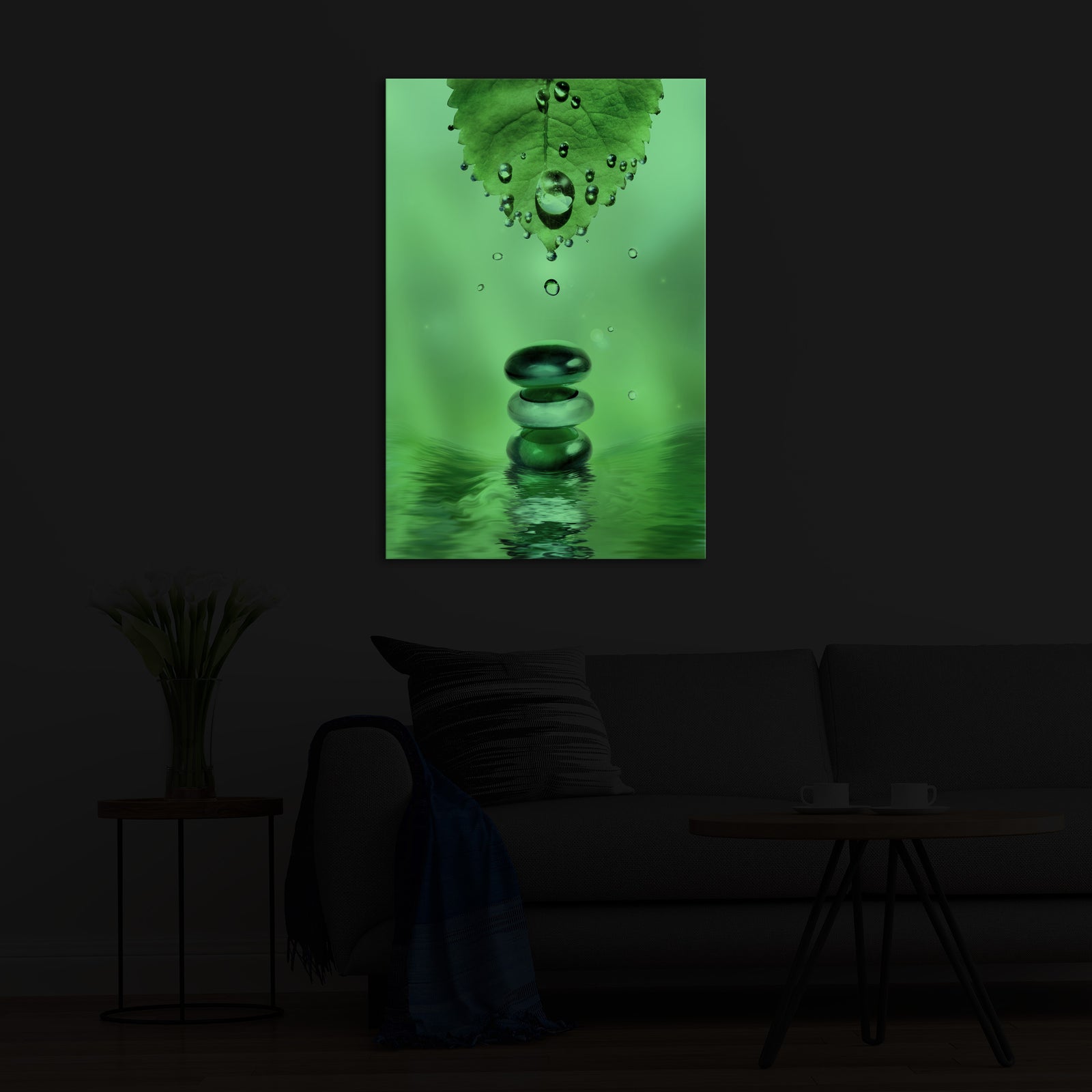 Abstract No. 058, glowing in a room at night