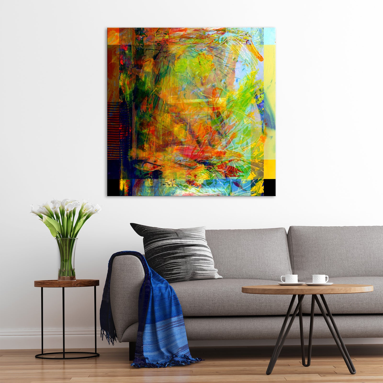 Abstract No. 059, shown framed in a room by day