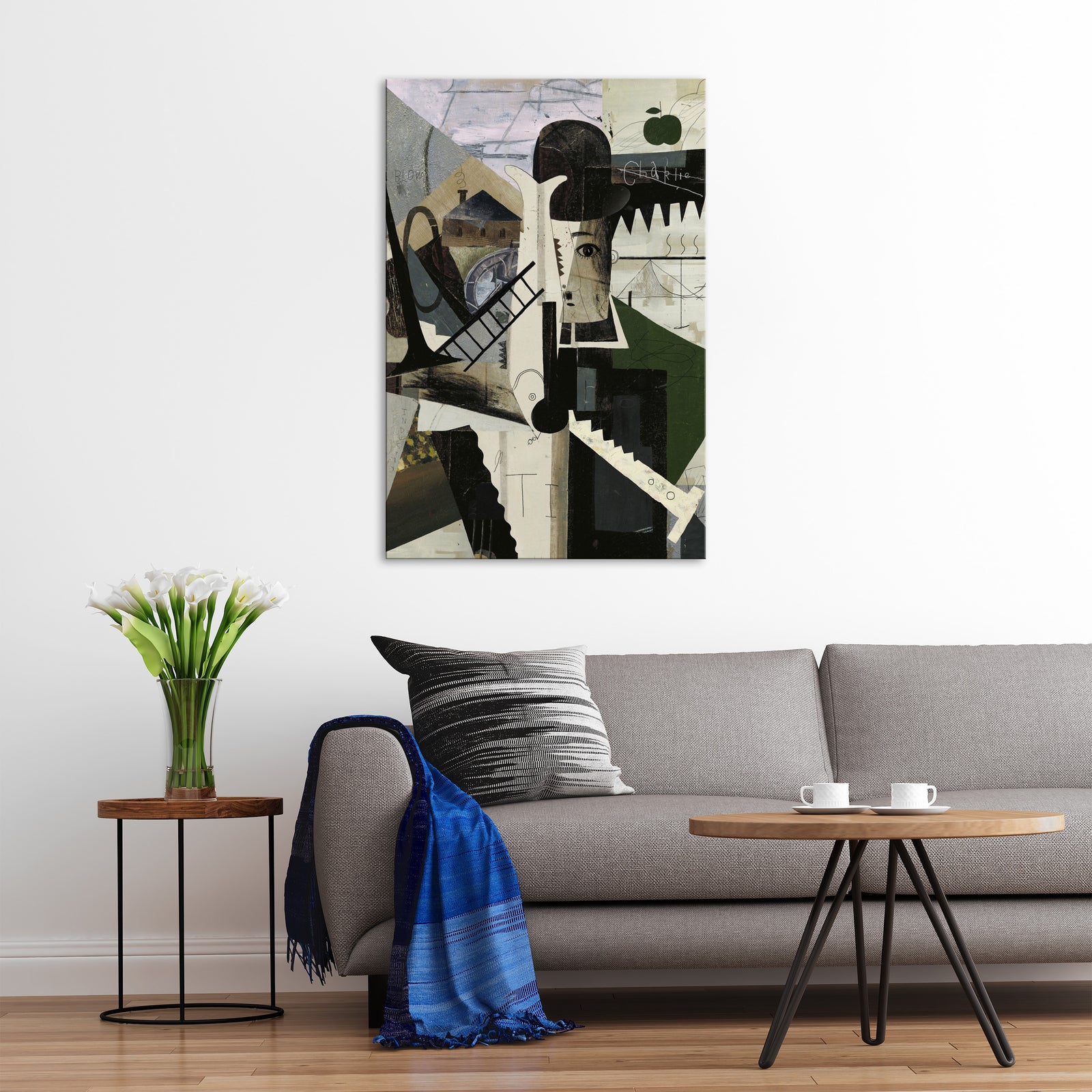 Abstract No. 060, shown framed in a room by day