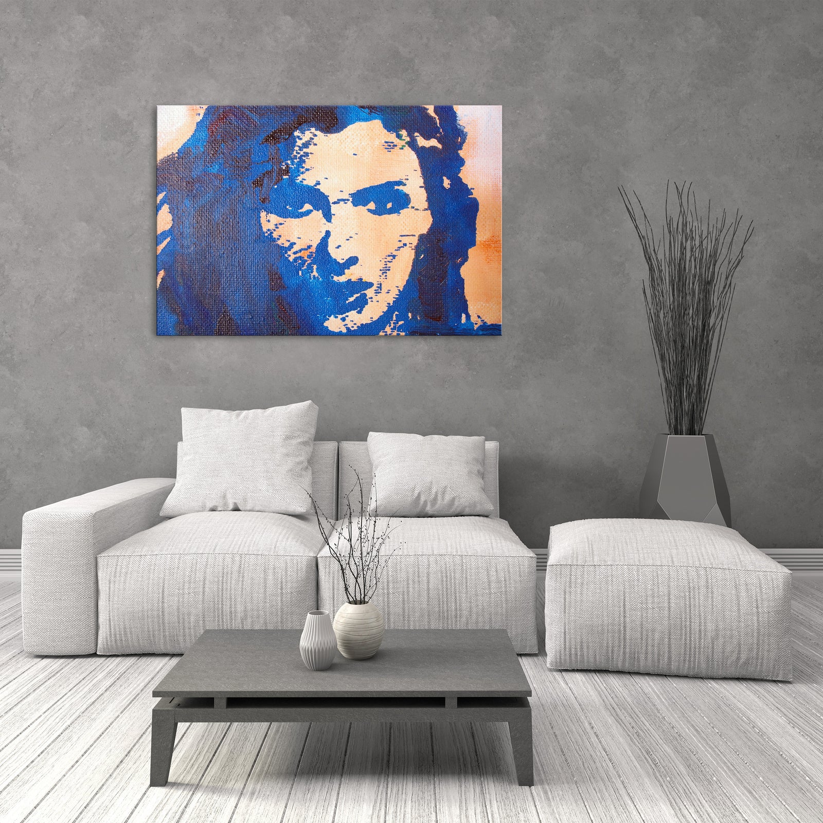 Abstract No. 061, shown framed in a room by day