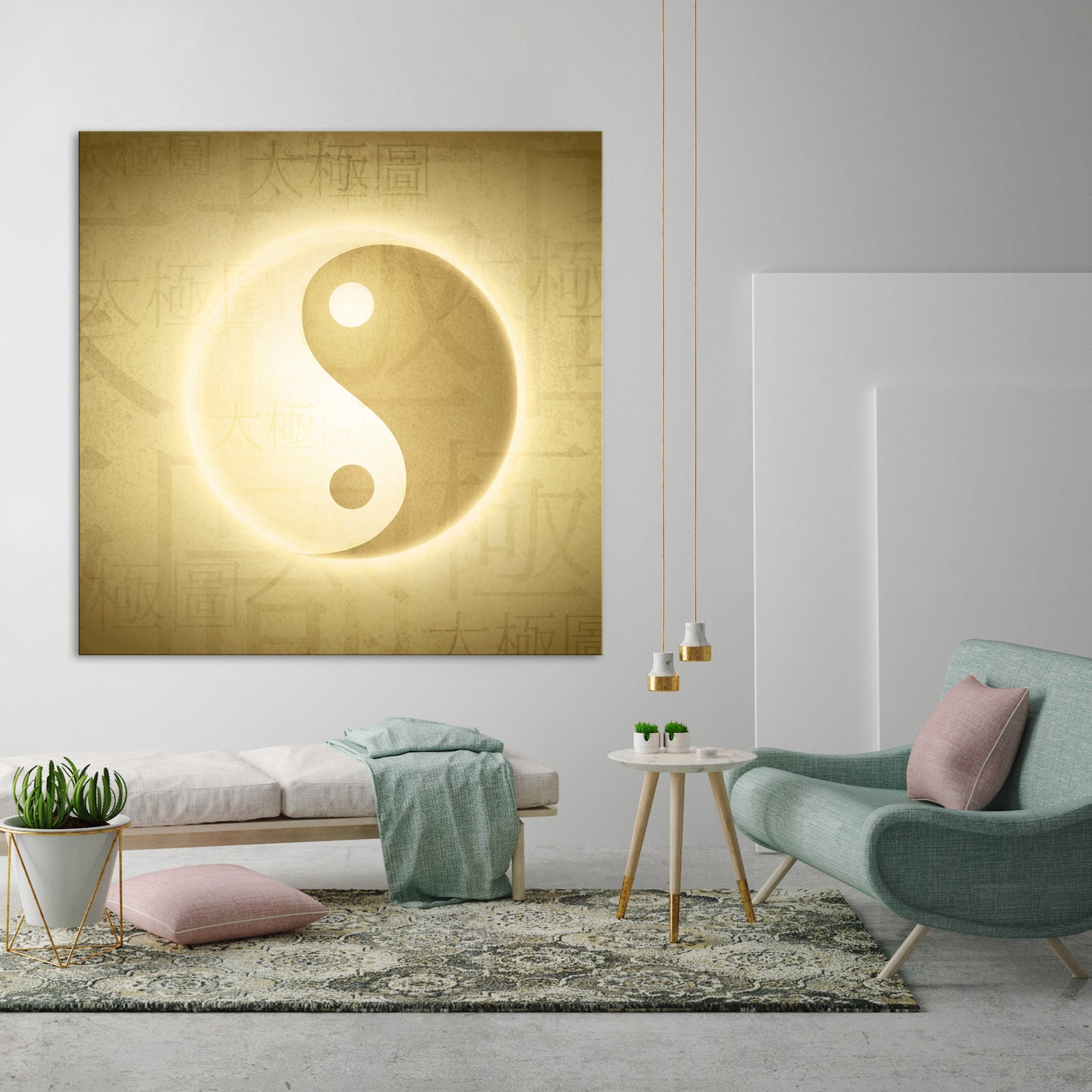 Abstract No. 065, shown framed in a room by day