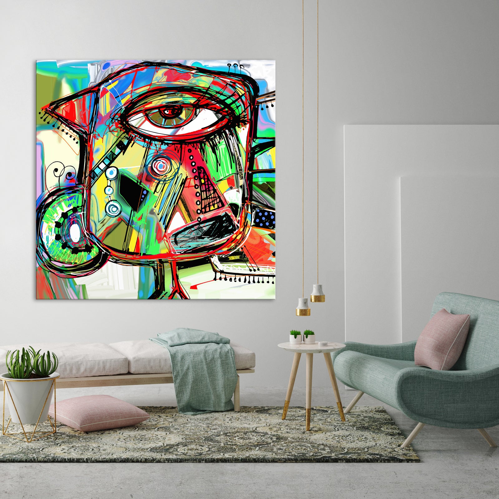 Abstract No. 067, shown framed in a room by day