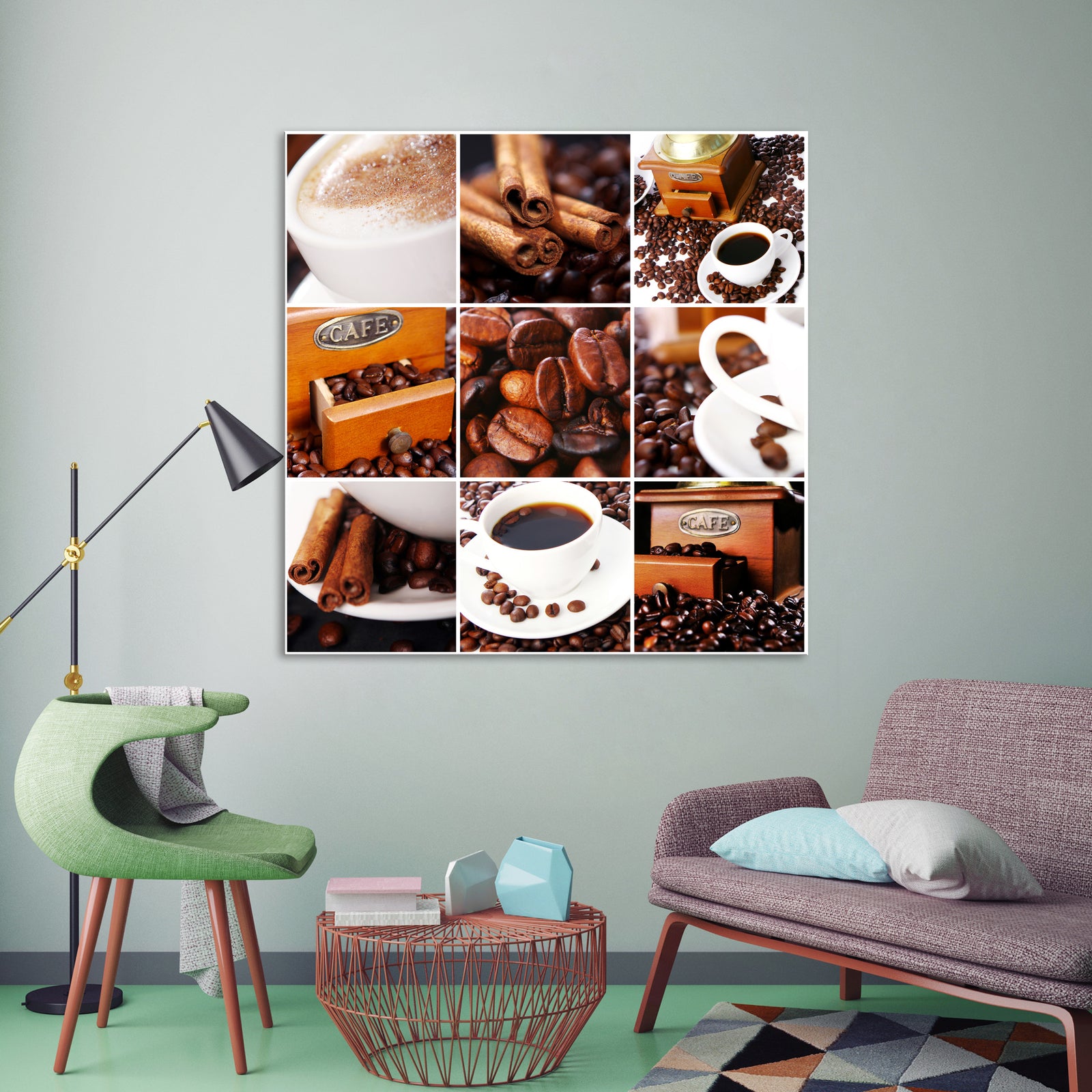 Abstract No. 075, shown framed in a room by day