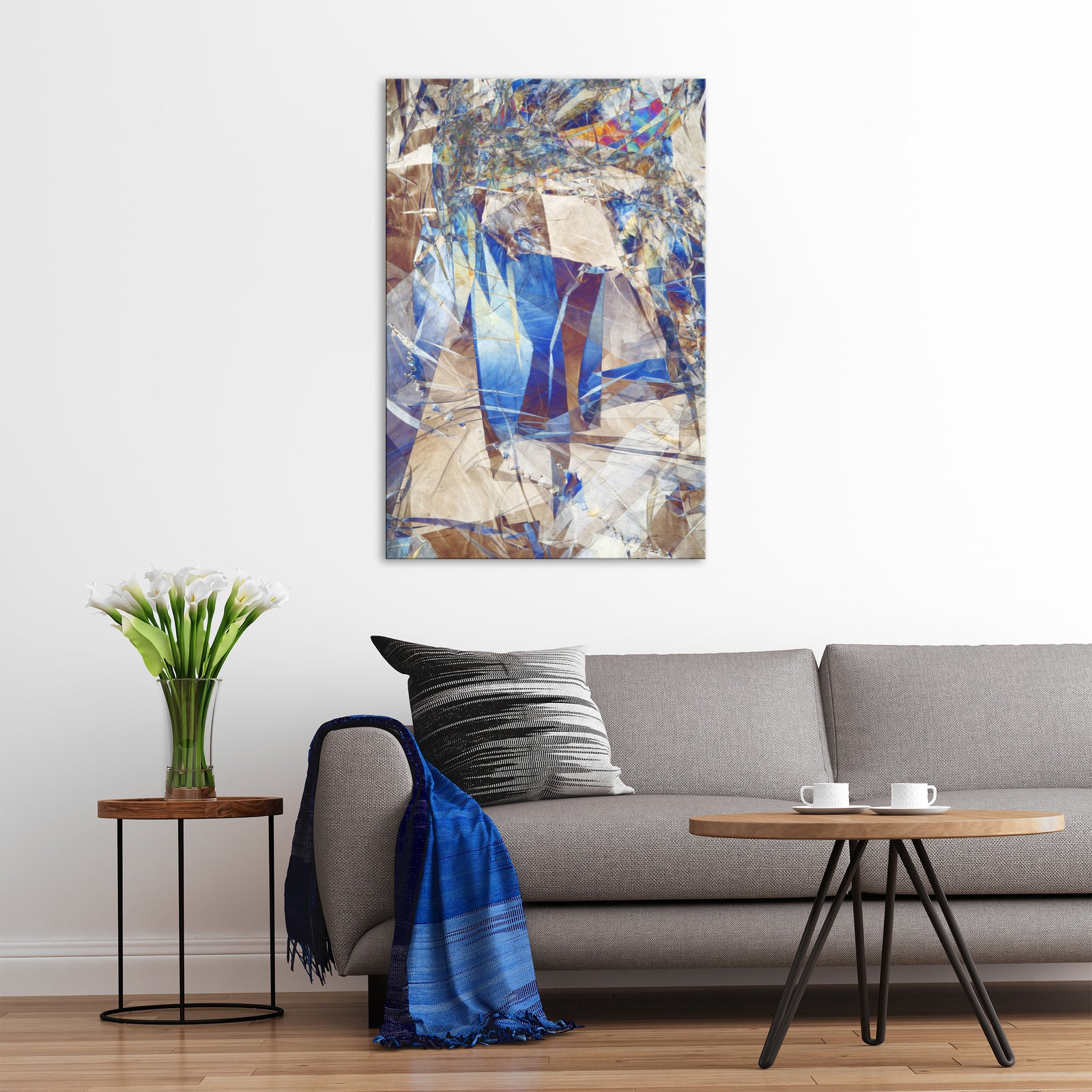Abstract No. 077, shown framed in a room by day