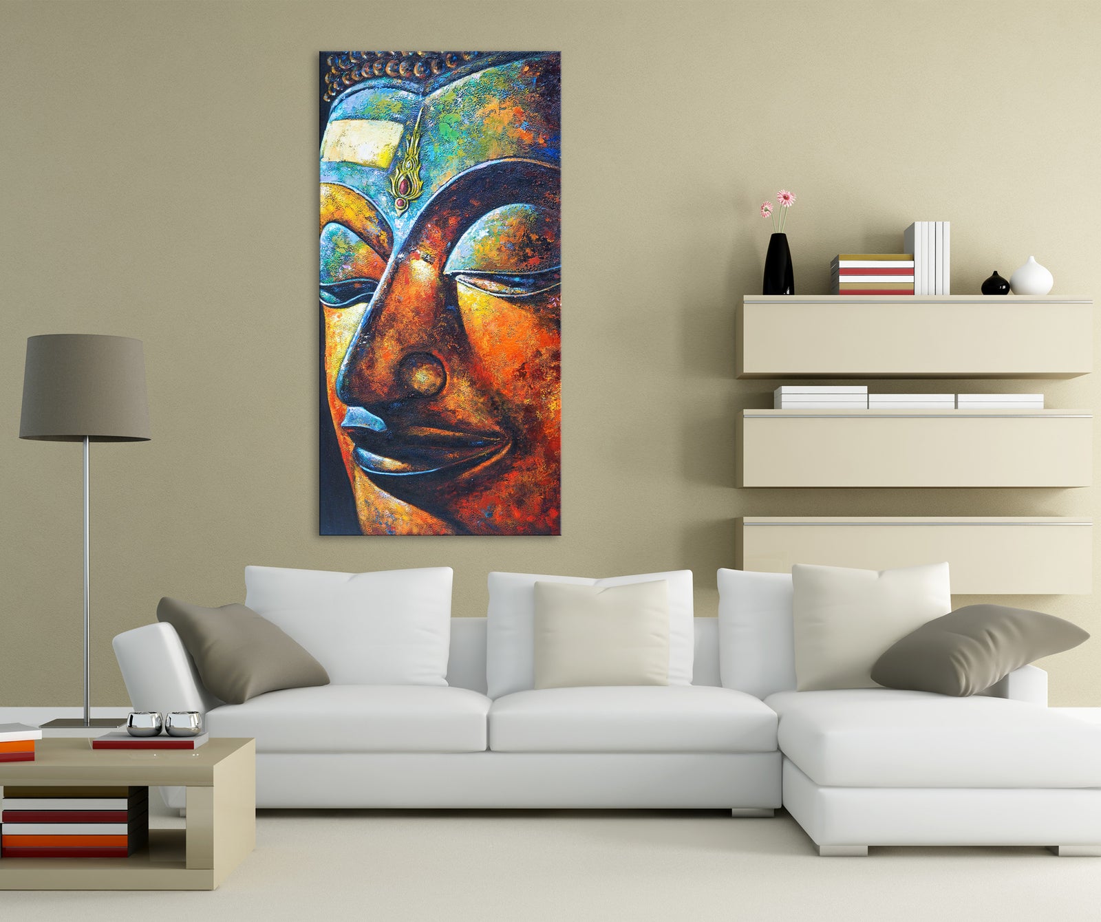 Abstract No. 079, shown framed in a room by day