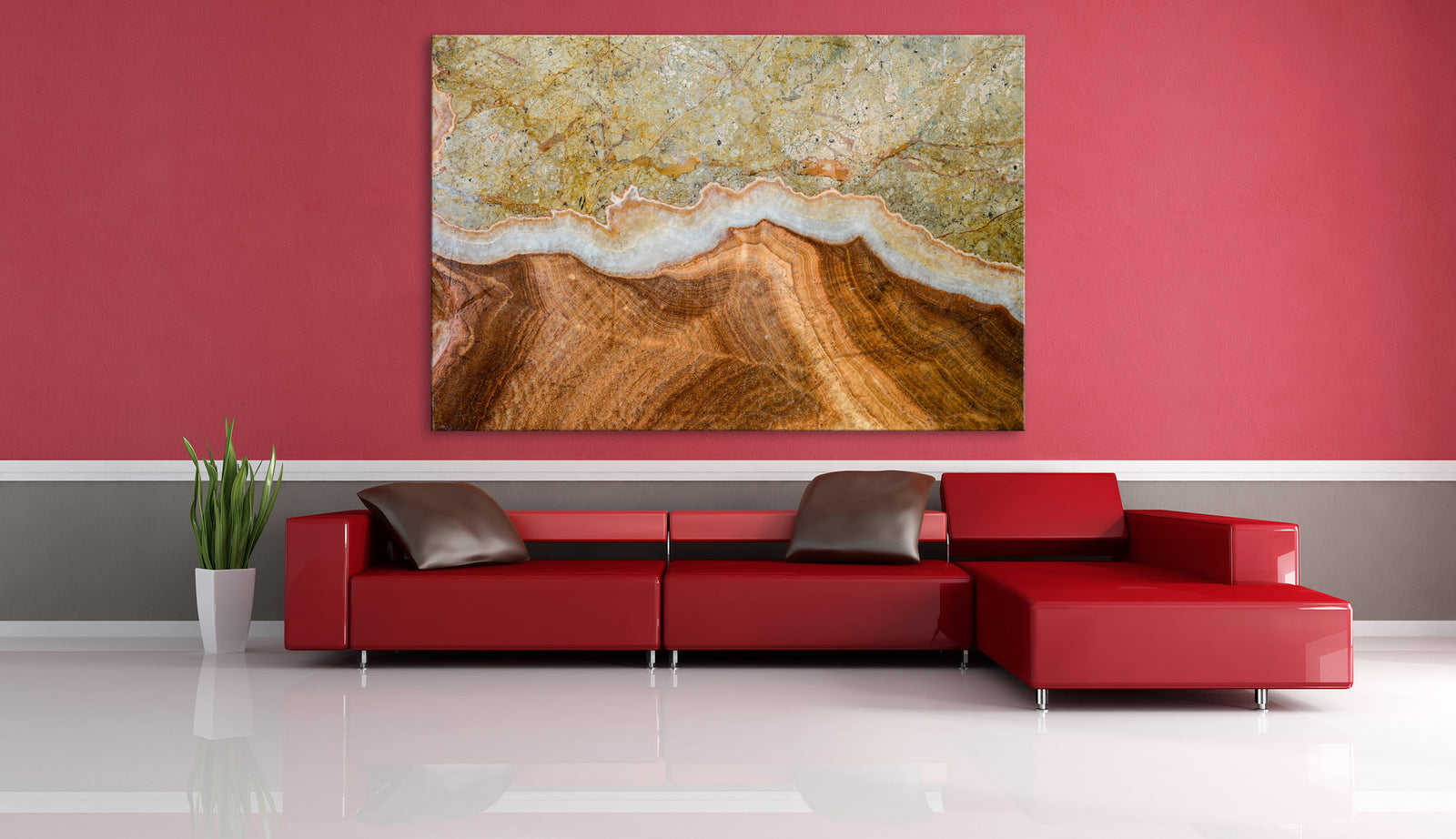 Abstract No. 081, shown framed in a room by day