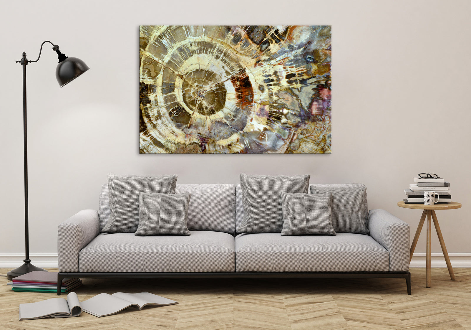 Abstract No. 082, shown framed in a room by day