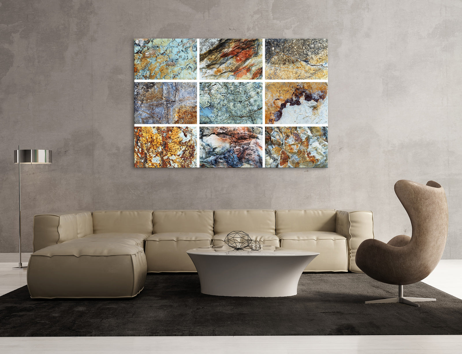 Abstract No. 084, shown framed in a room by day