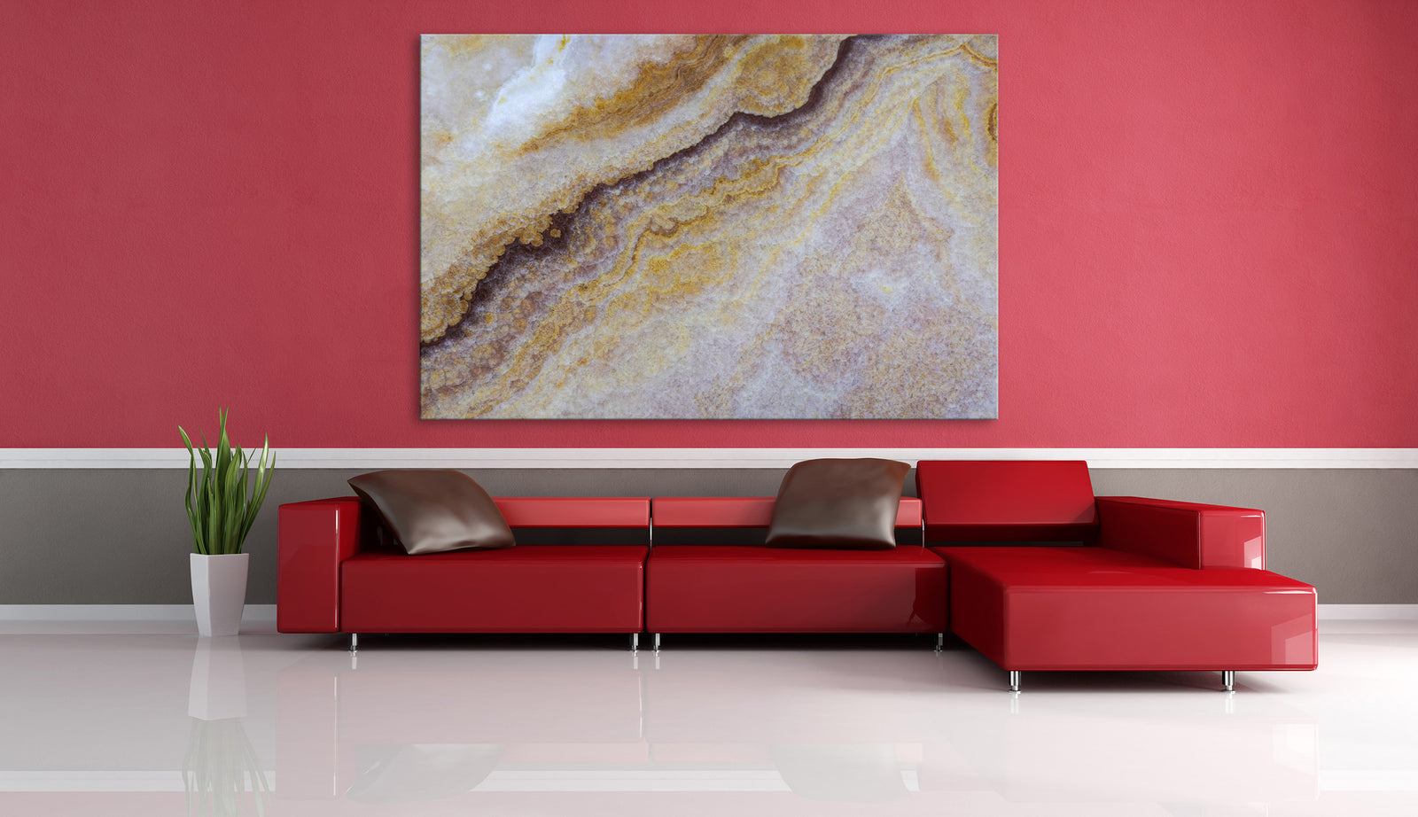 Abstract No. 087, shown framed in a room by day