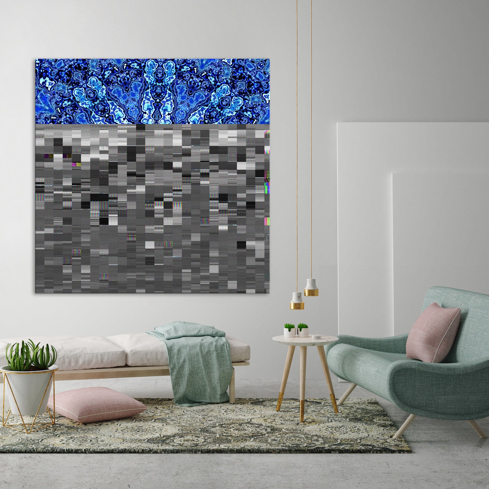 Abstract No. 091, shown framed in a room by day