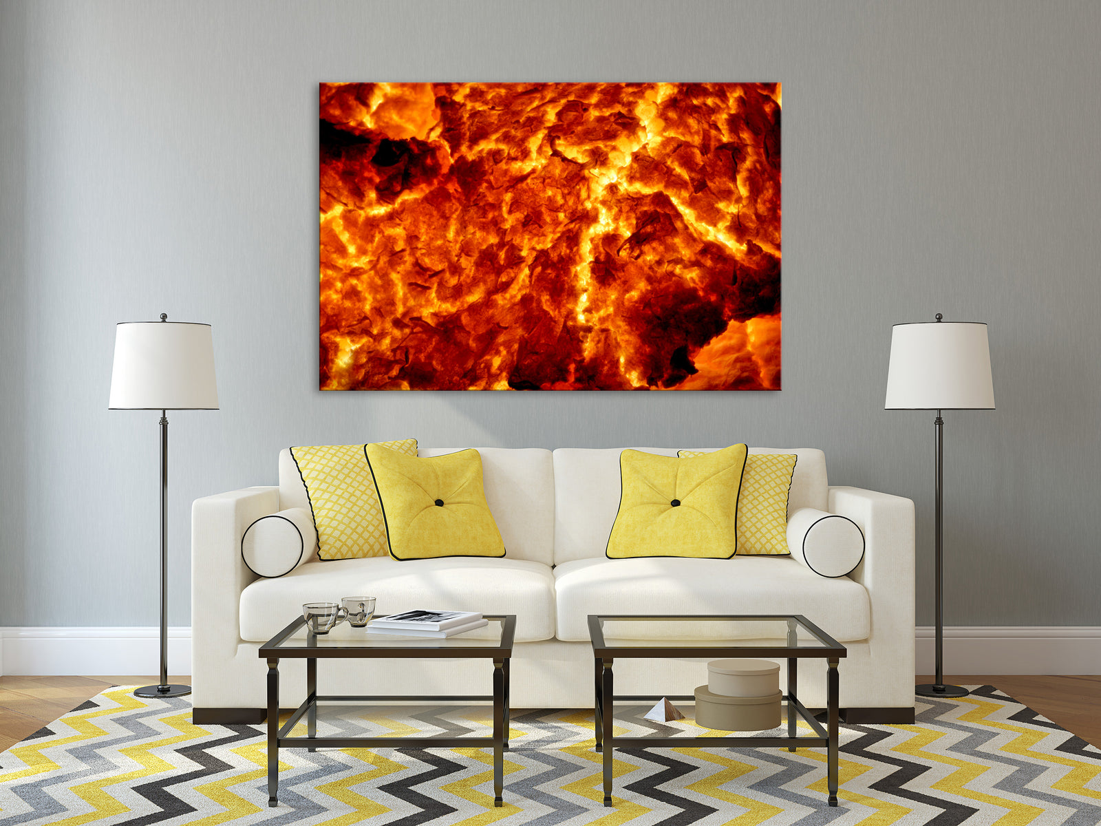 Abstract No. 092, shown framed in a room by day