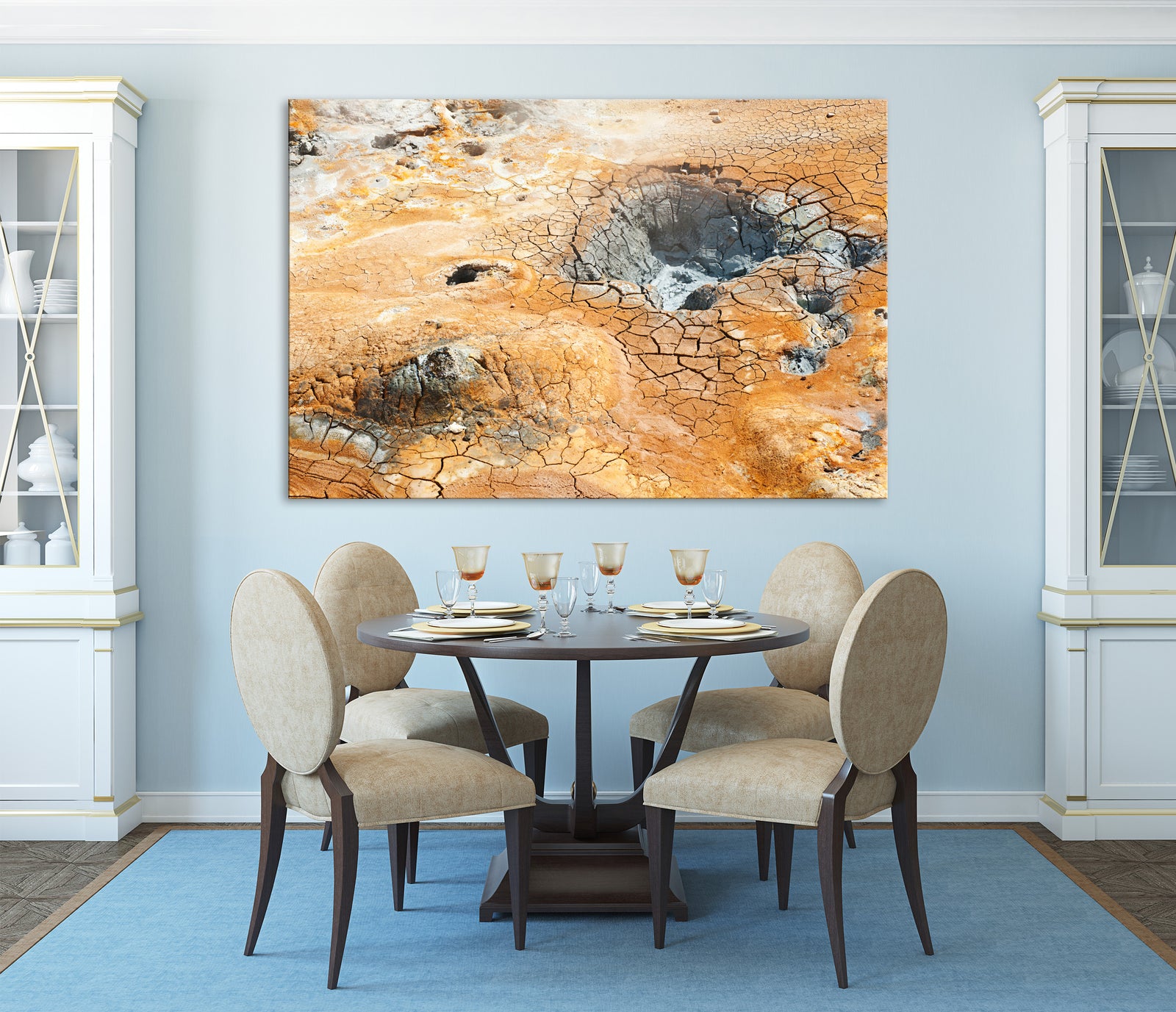 Abstract No. 098, shown framed in a room by day