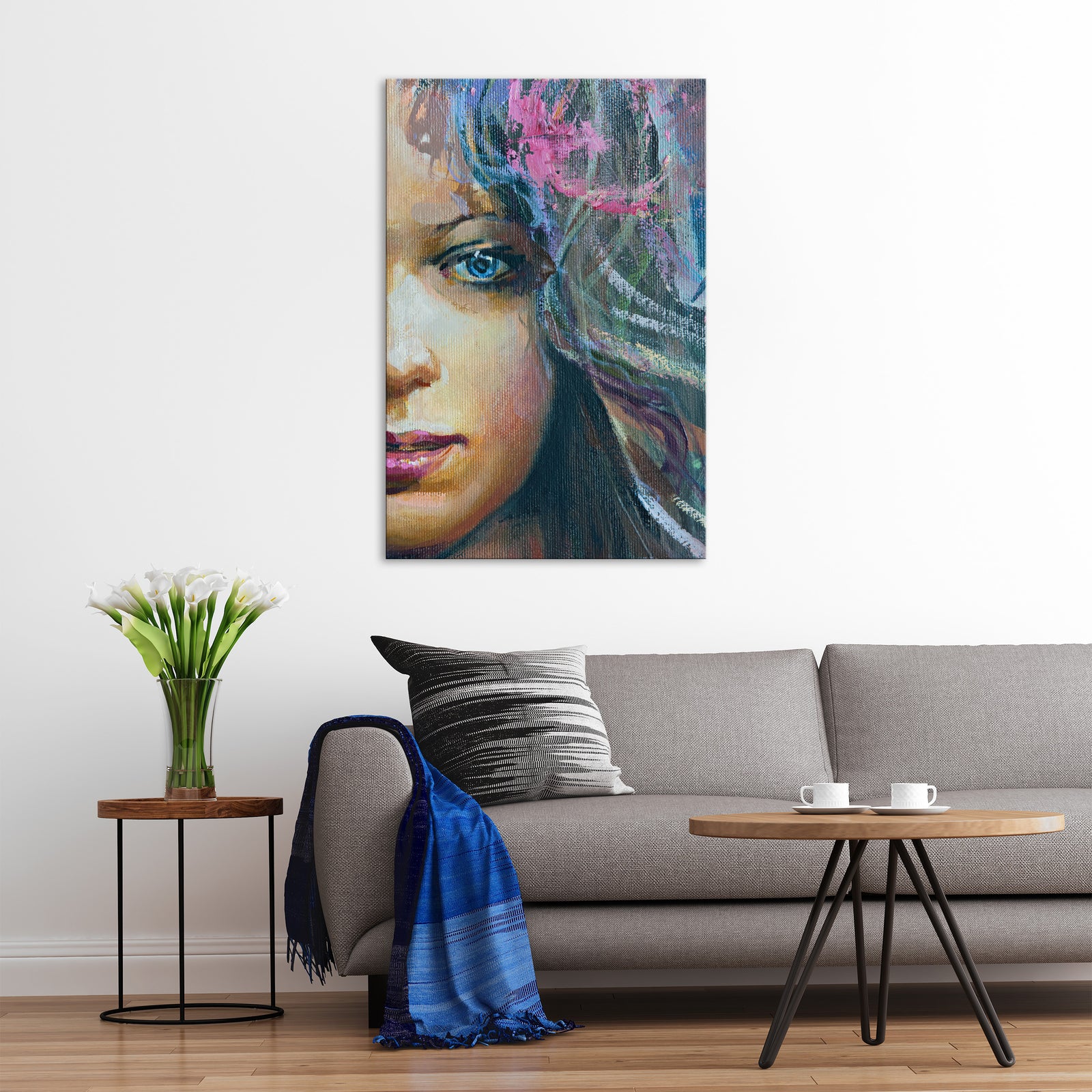 Abstract No. 100, shown framed in a room by day