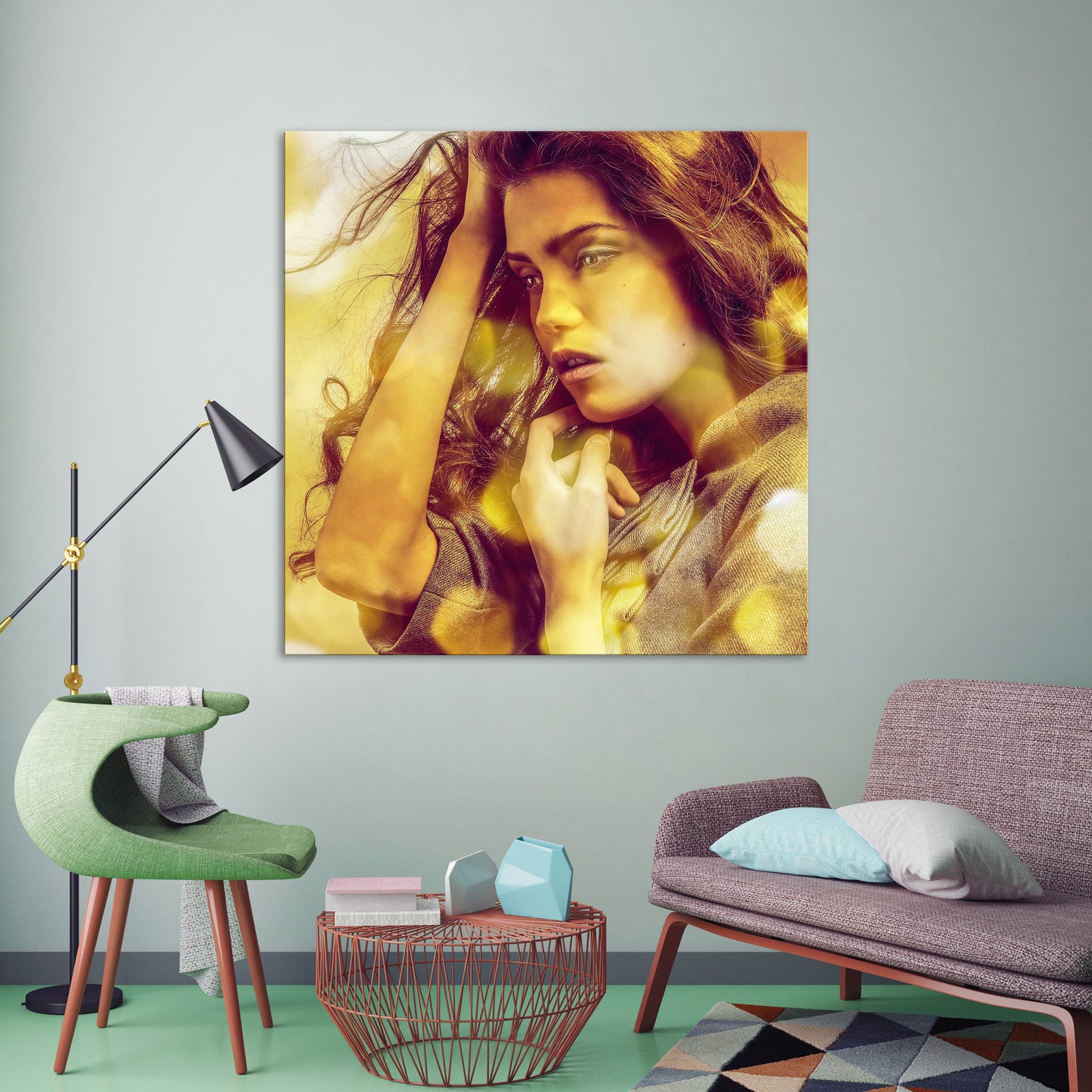 Abstract No. 102, shown framed in a room by day