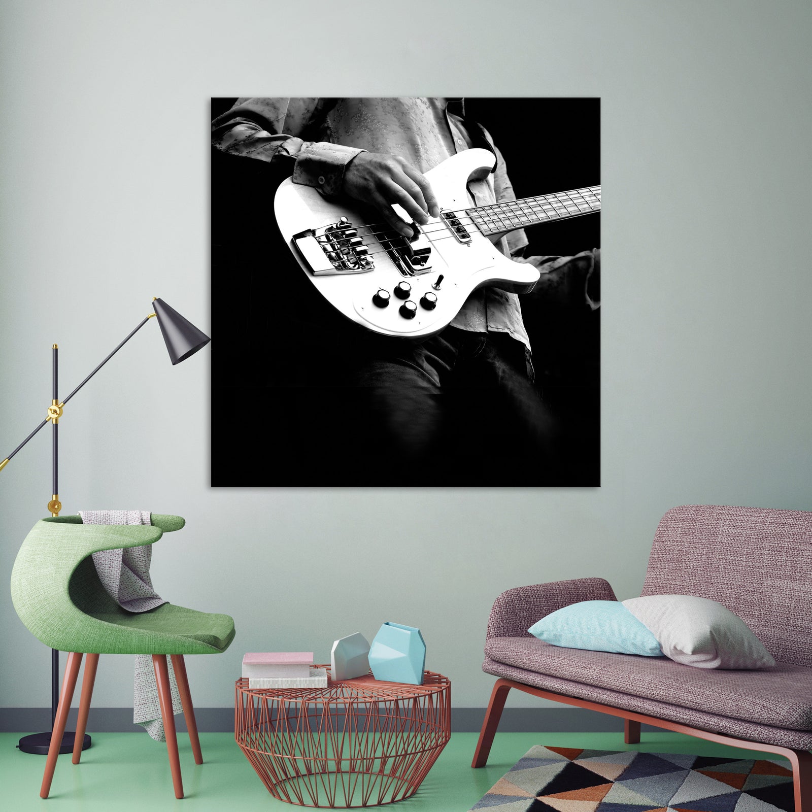 Abstract No. 103, shown framed in a room by day