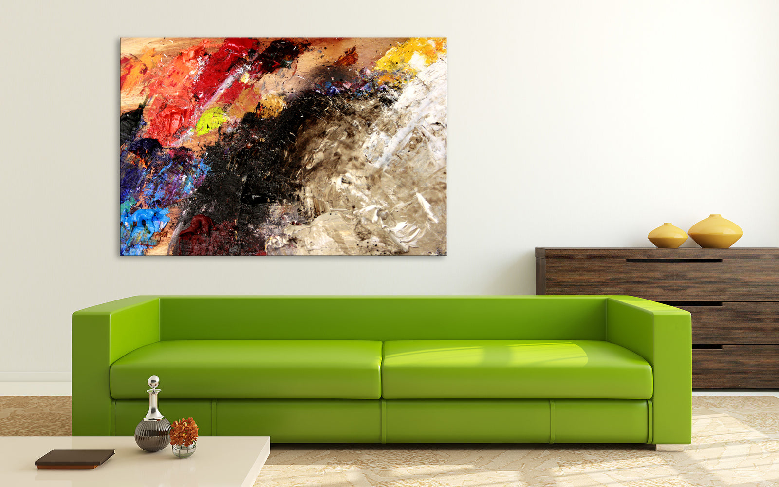 Abstract No. 104, shown framed in a room by day