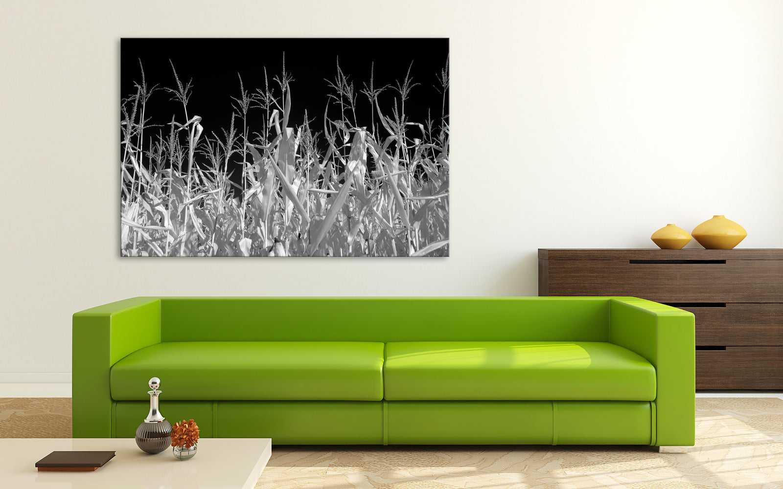 Abstract No. 111, shown framed in a room by day