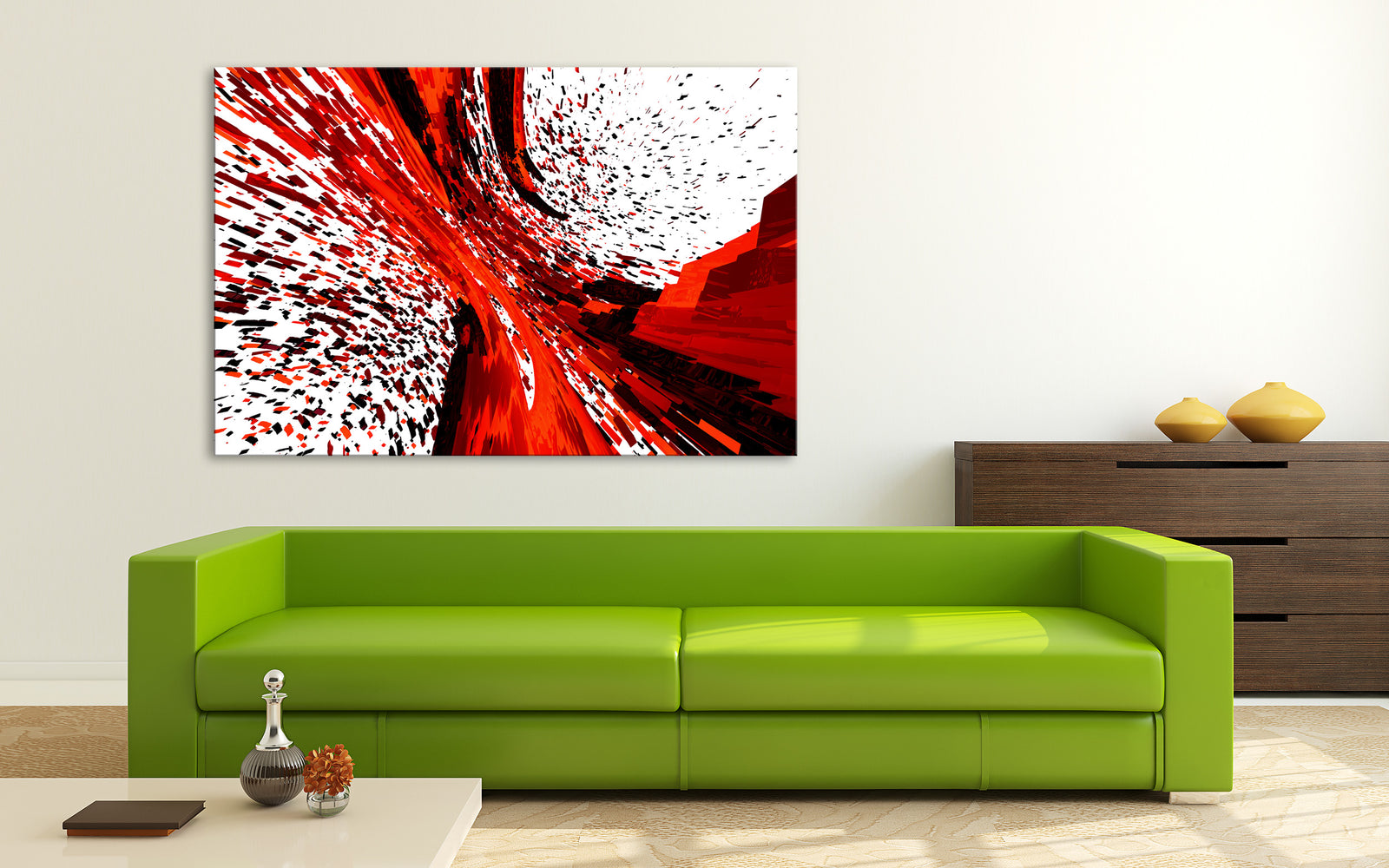 Abstract No. 112, shown framed in a room by day
