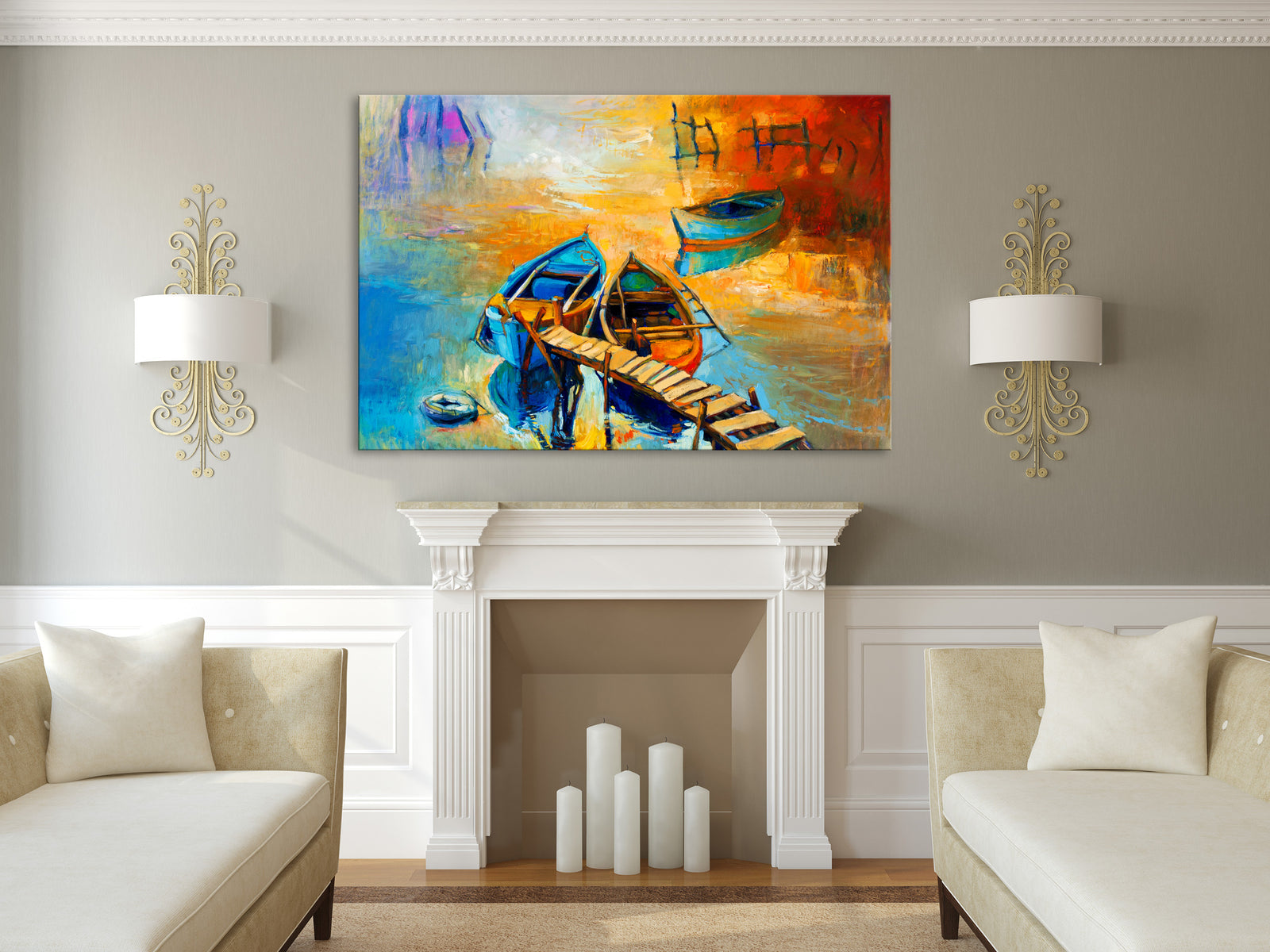 Abstract No. 113, shown framed in a room by day