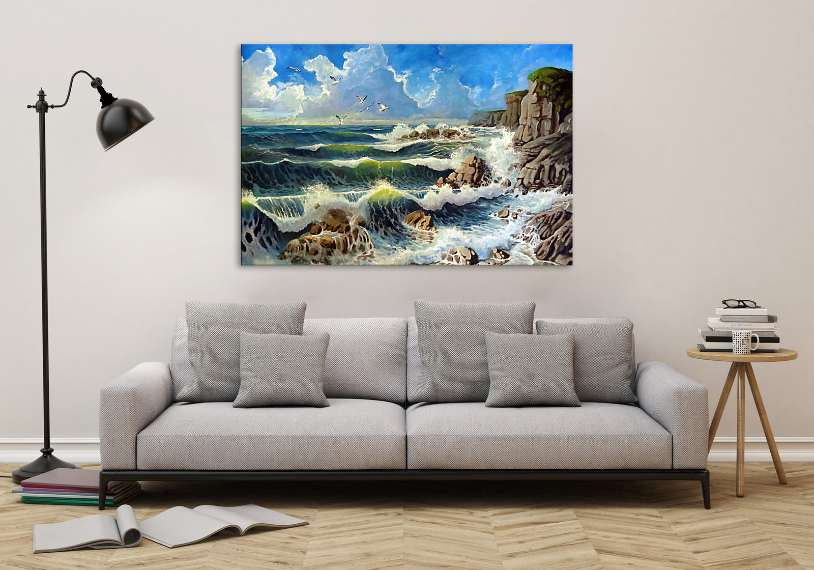 Abstract No. 114, shown framed in a room by day