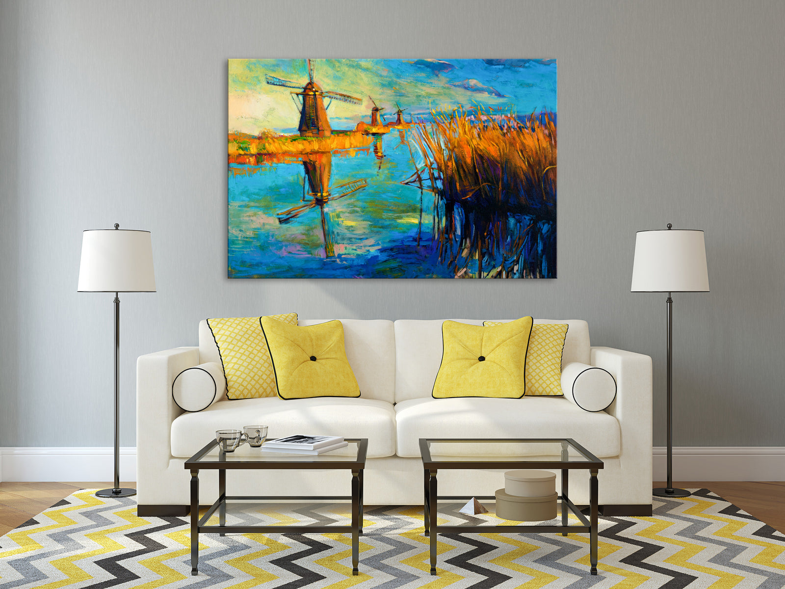 Abstract No. 116, shown framed in a room by day
