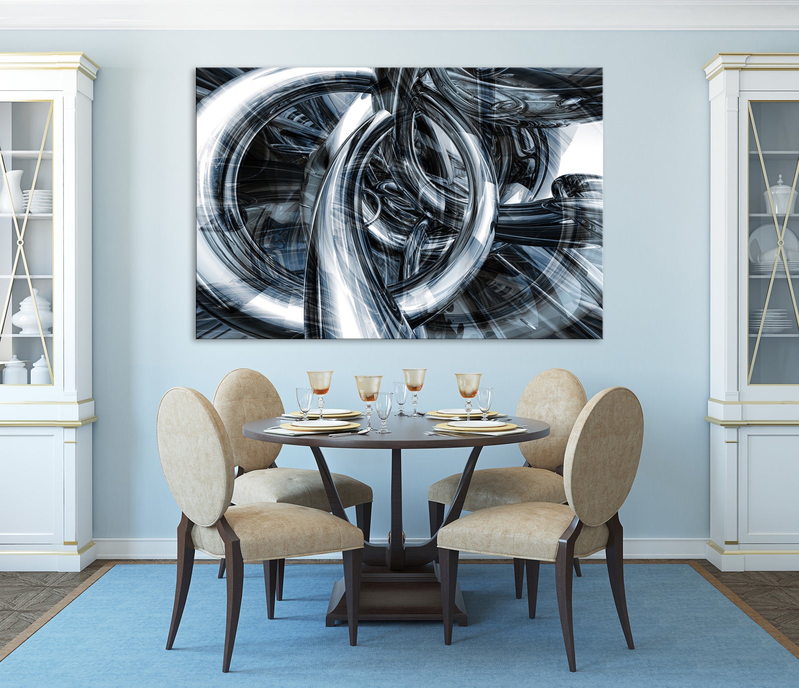 Abstract No. 119, shown framed in a room by day