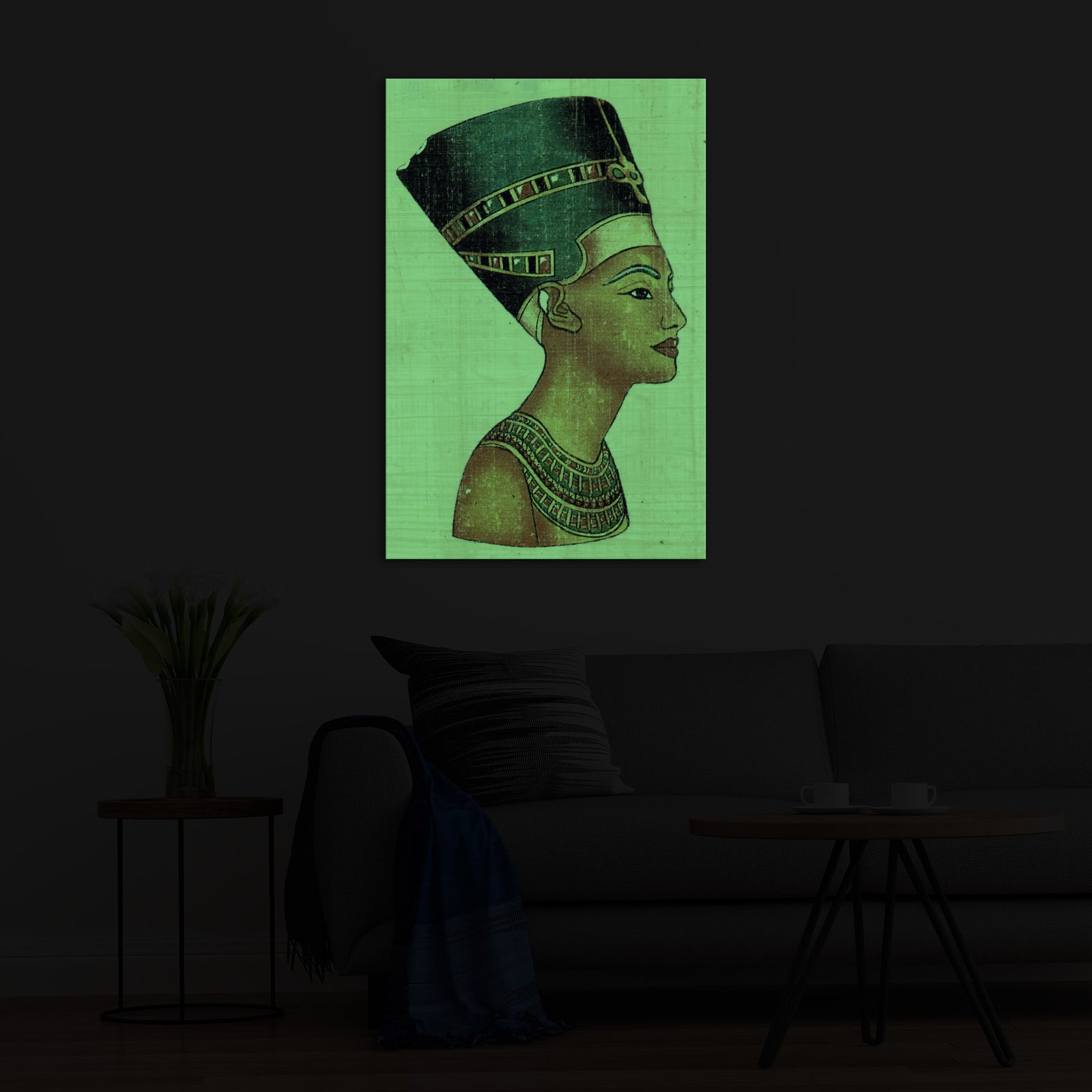 Abstract No. 124, glowing in a room at night