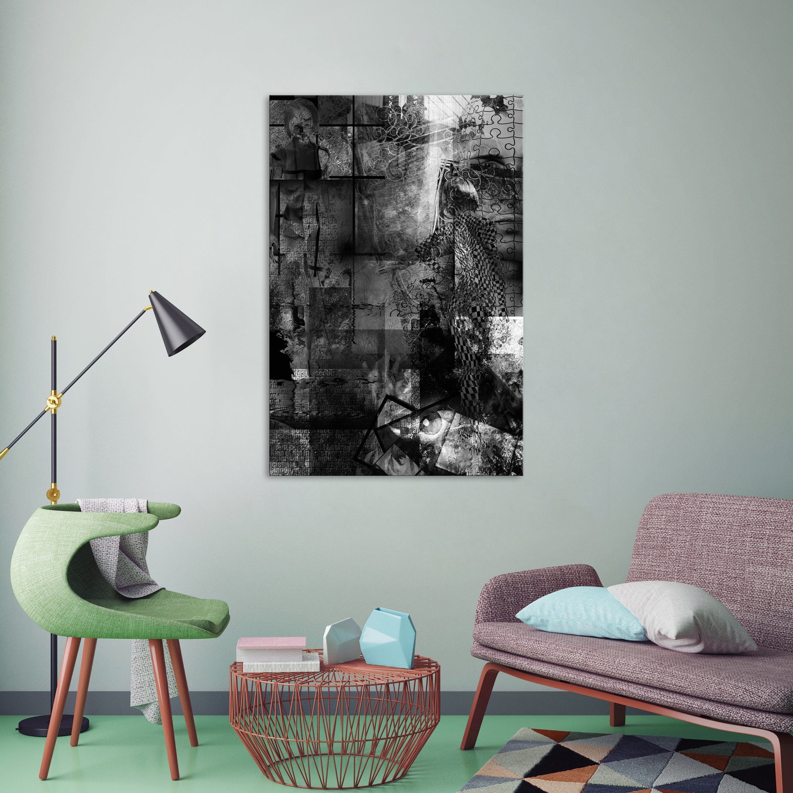 Abstract No. 125, shown framed in a room by day