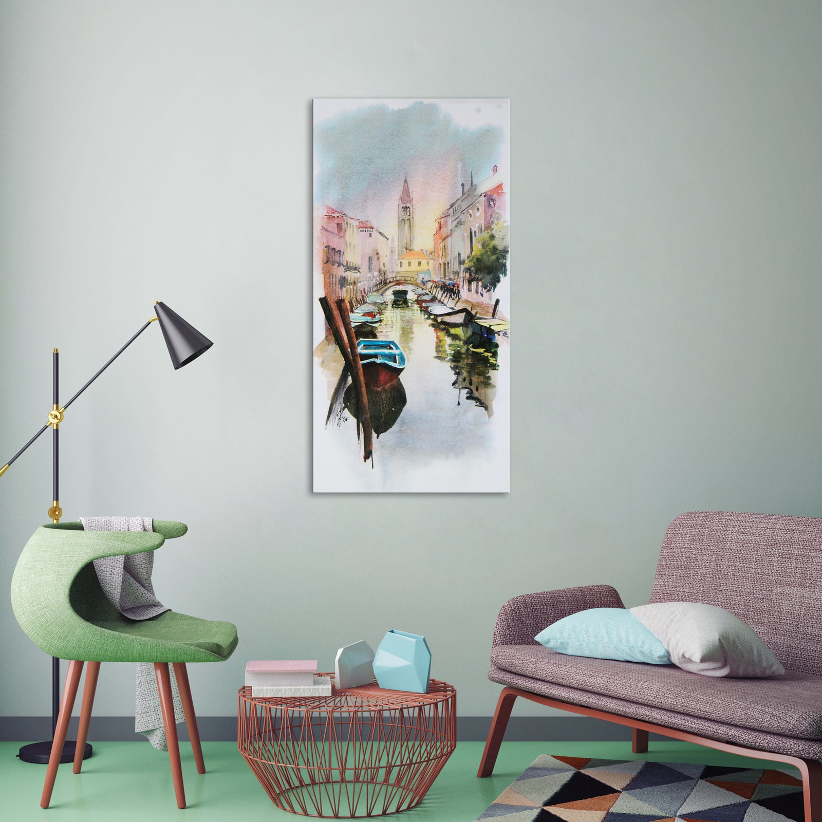 Abstract No. 127, shown framed in a room by day