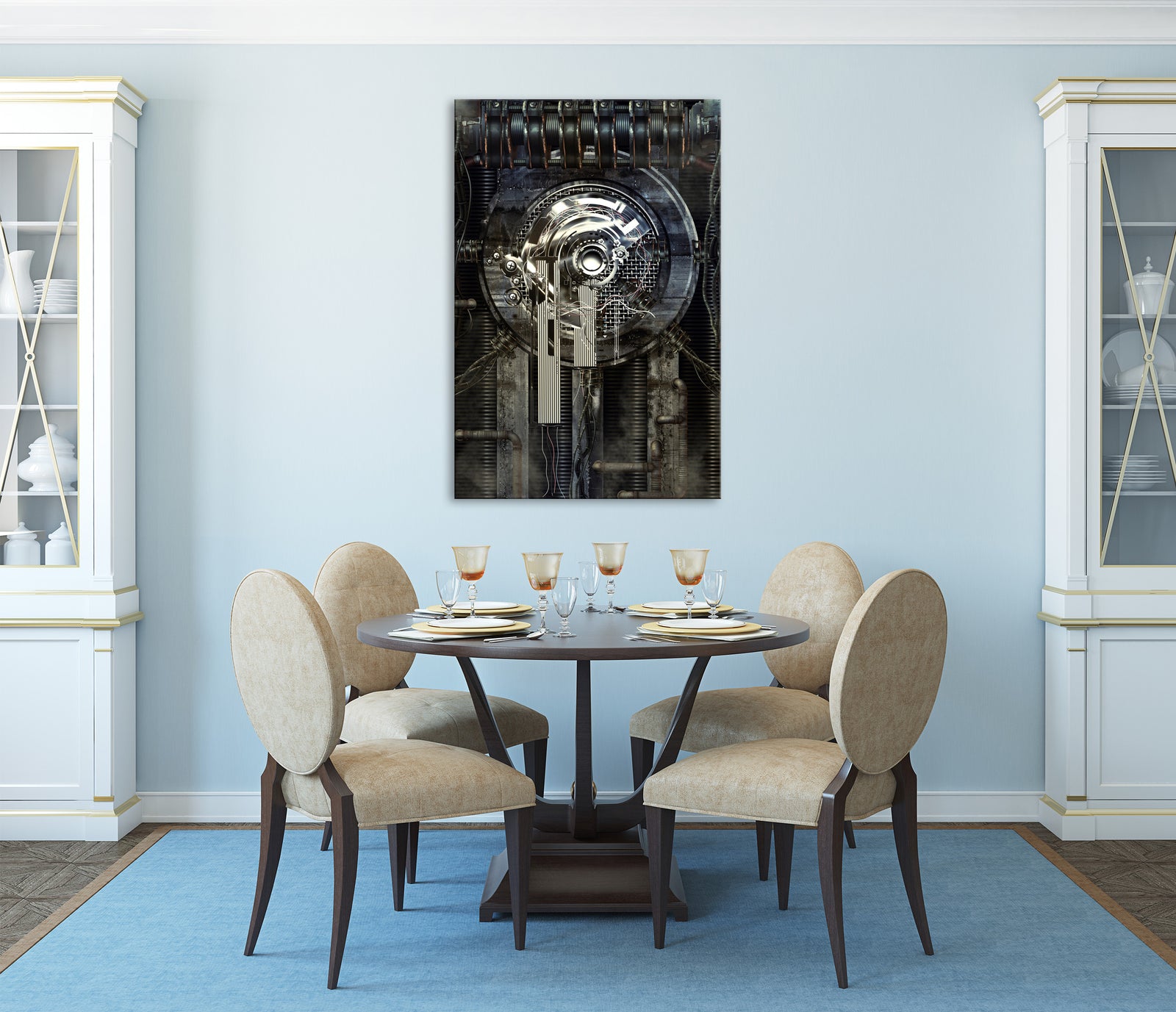 Abstract No. 131, shown framed in a room by day