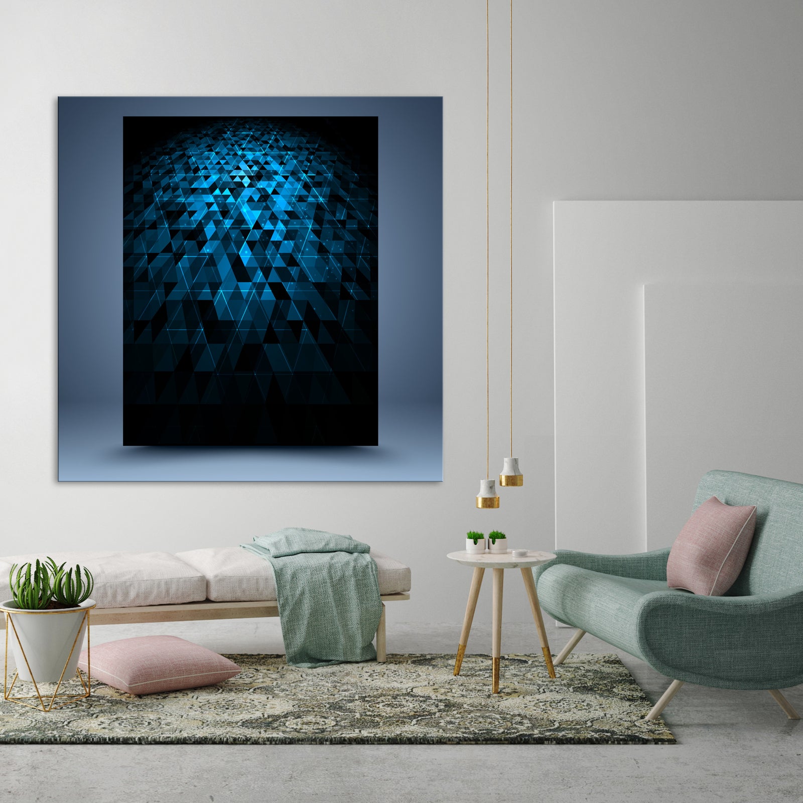 Abstract No. 133, shown framed in a room by day