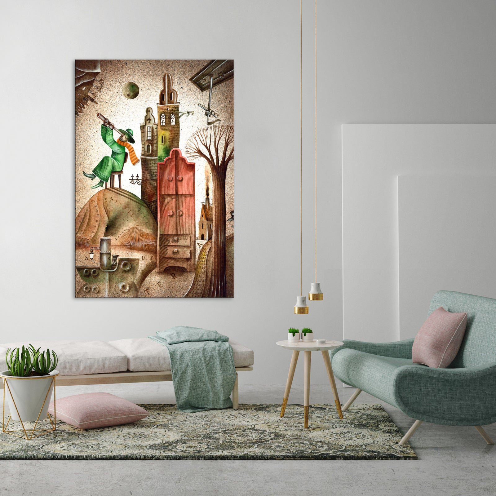 Abstract No. 135, shown framed in a room by day