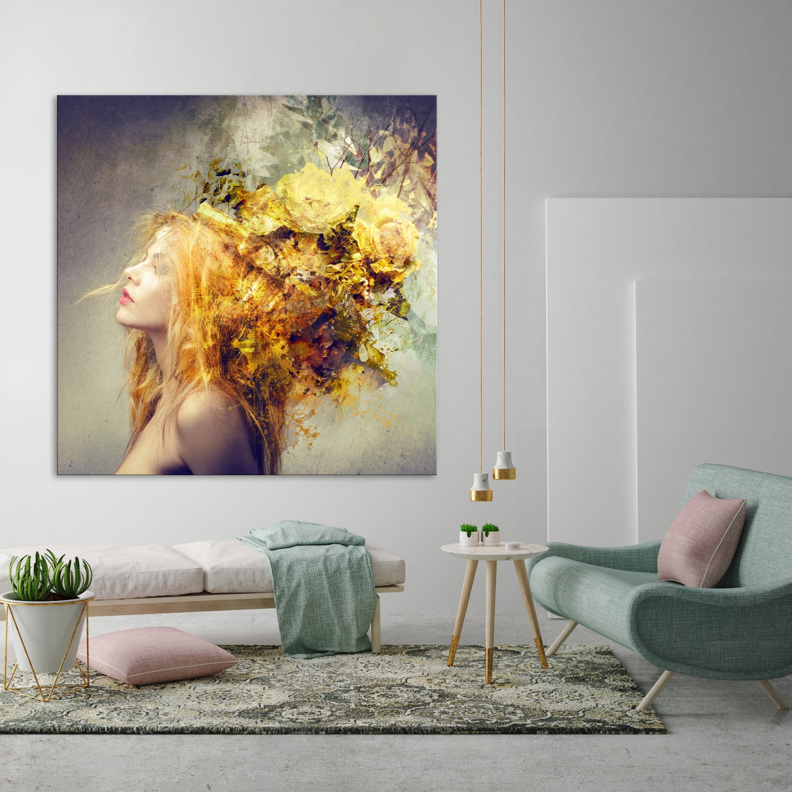 Abstract No. 137, shown framed in a room by day