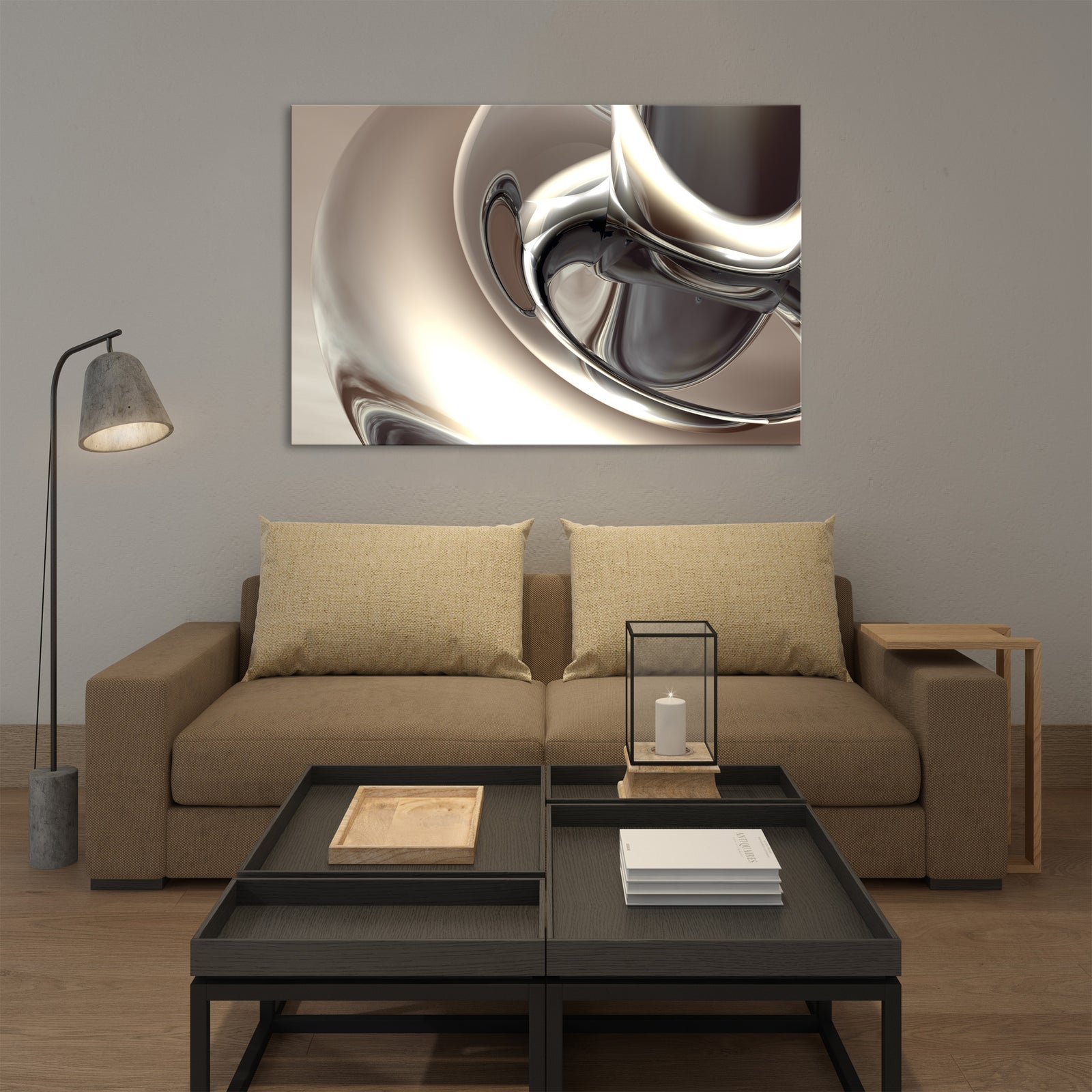 Abstract No. 141, shown framed in a room by day