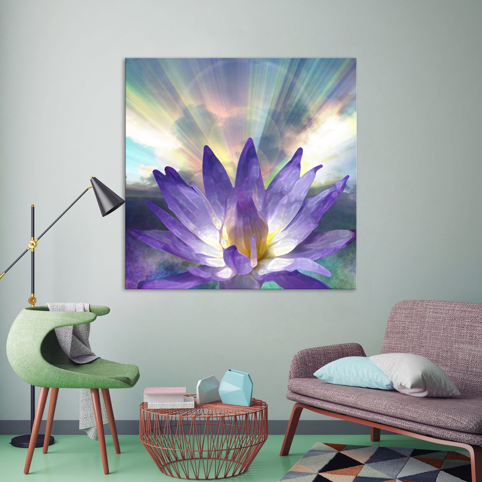 Abstract No. 143, shown framed in a room by day