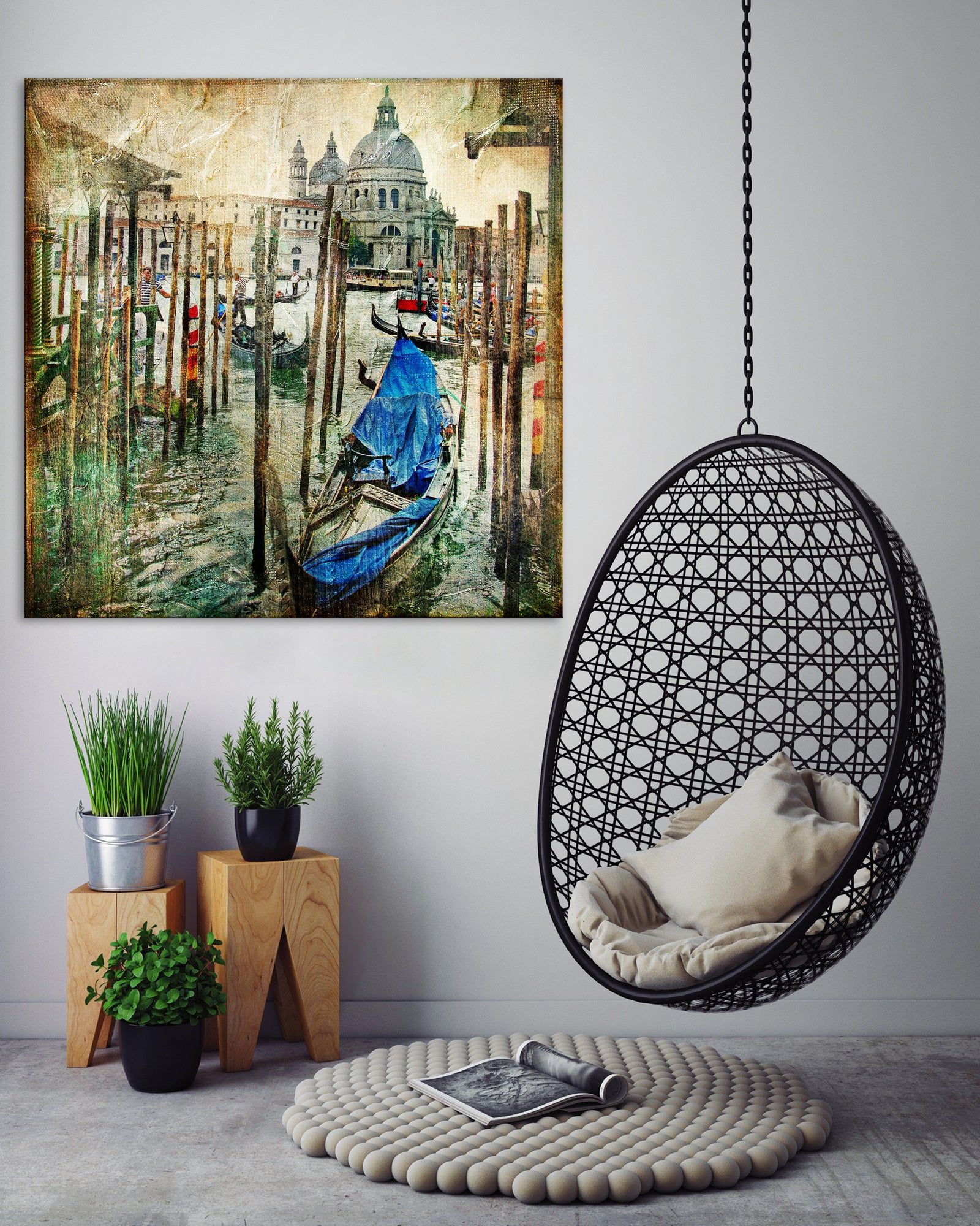 Abstract No. 144, shown framed in a room by day
