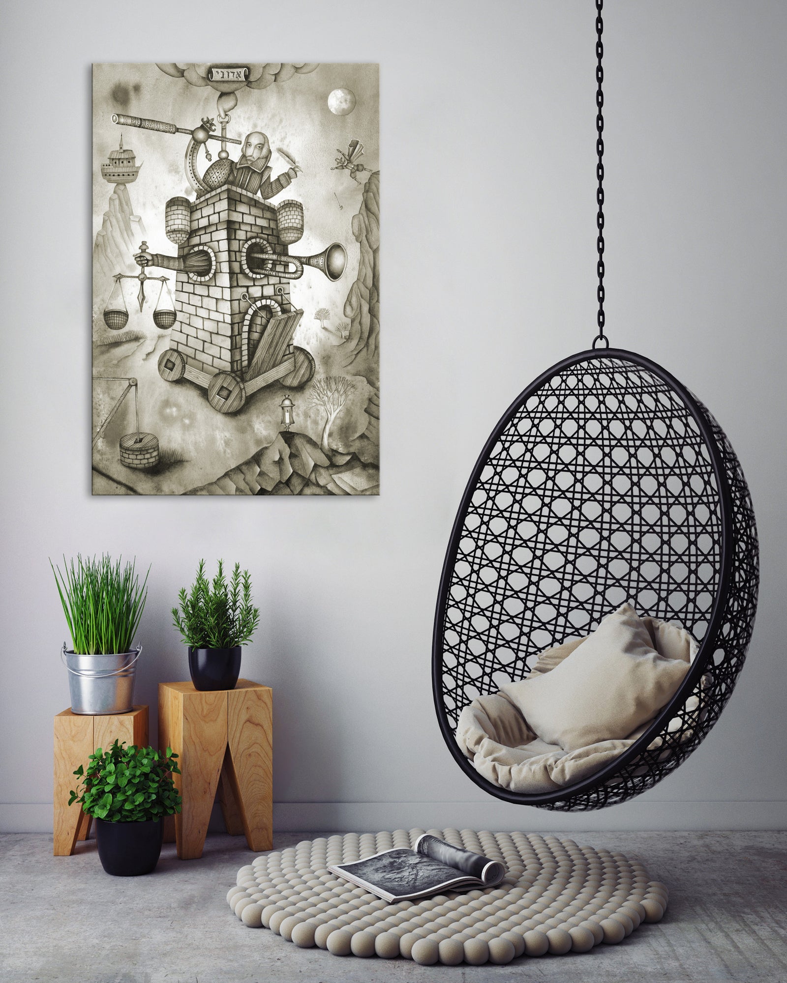 Abstract No. 146, shown framed in a room by day