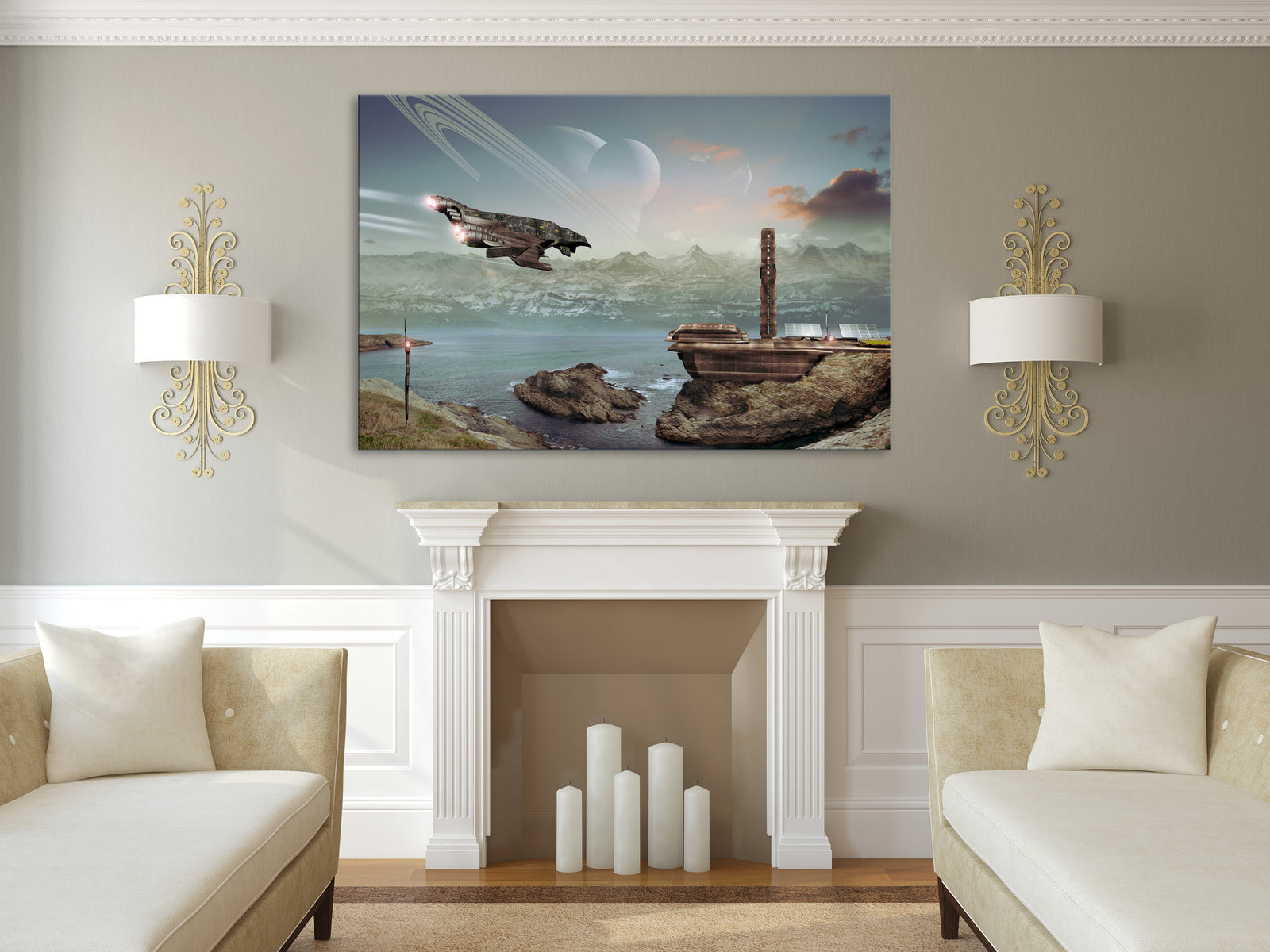 Abstract No. 150, shown framed in a room by day