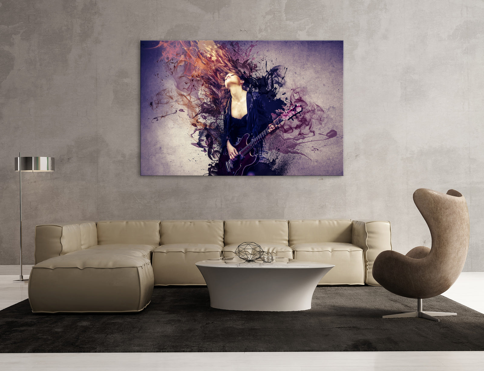 Abstract No. 151, shown framed in a room by day