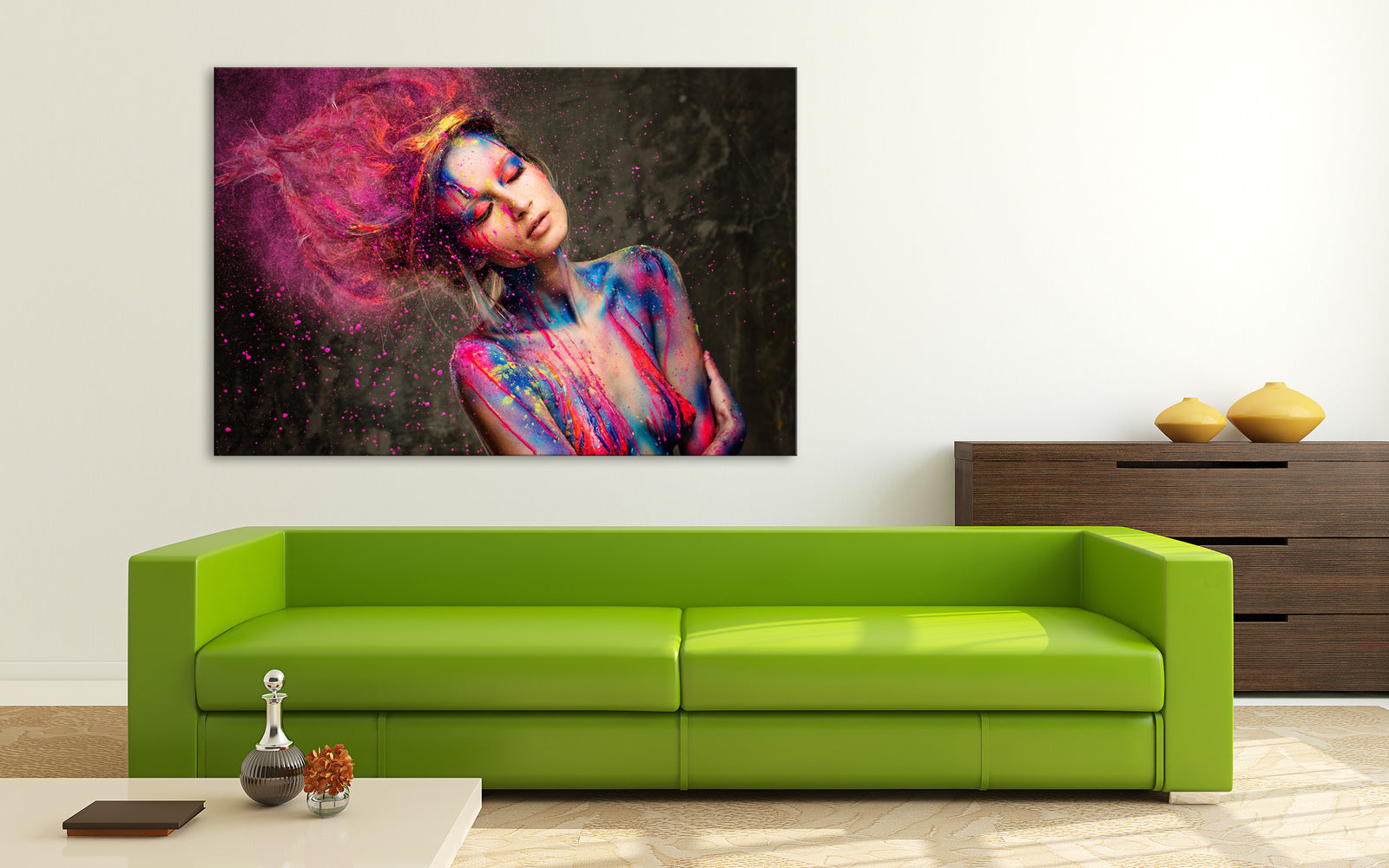 Abstract No. 154, shown framed in a room by day